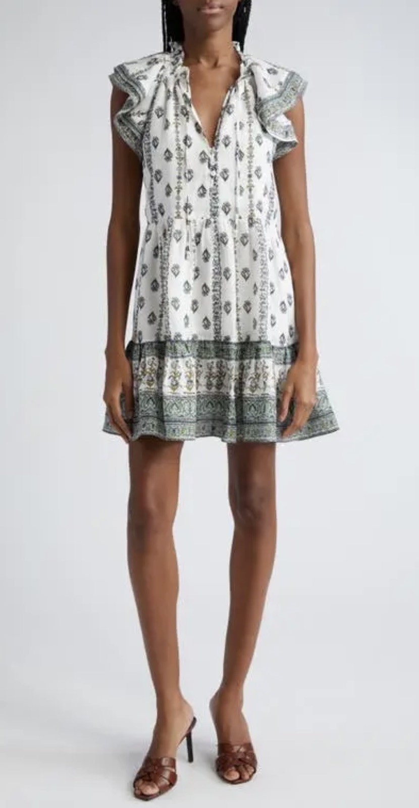 Veronica Beard Zee Printed Mini Dress In White/Multicolor Size 4 Sample
