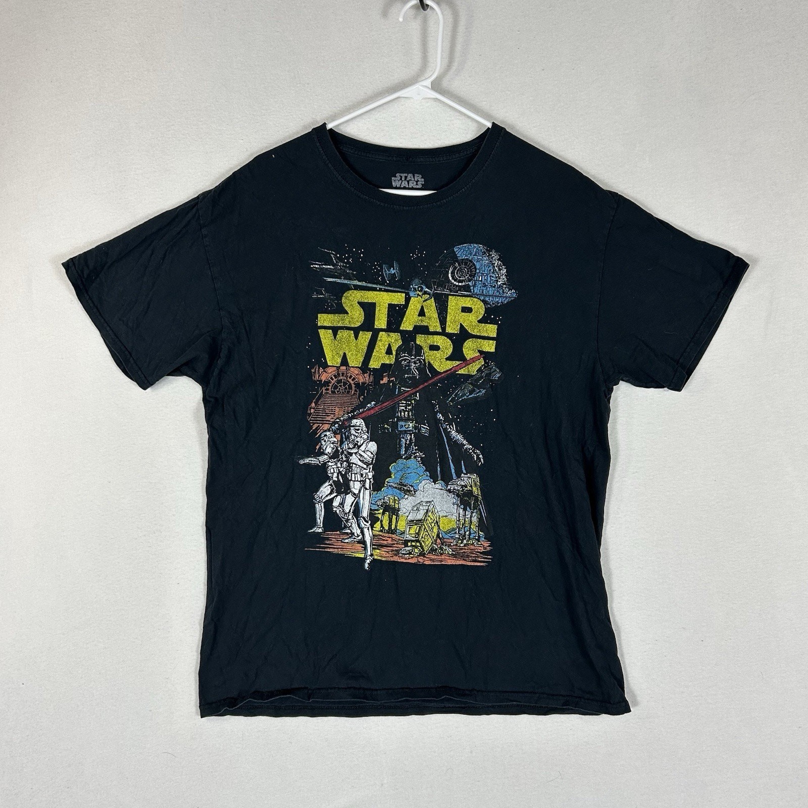 FifthSun Star Wars Lord Darth Vader Retro Spellout Shirt Mens Large Tee Black