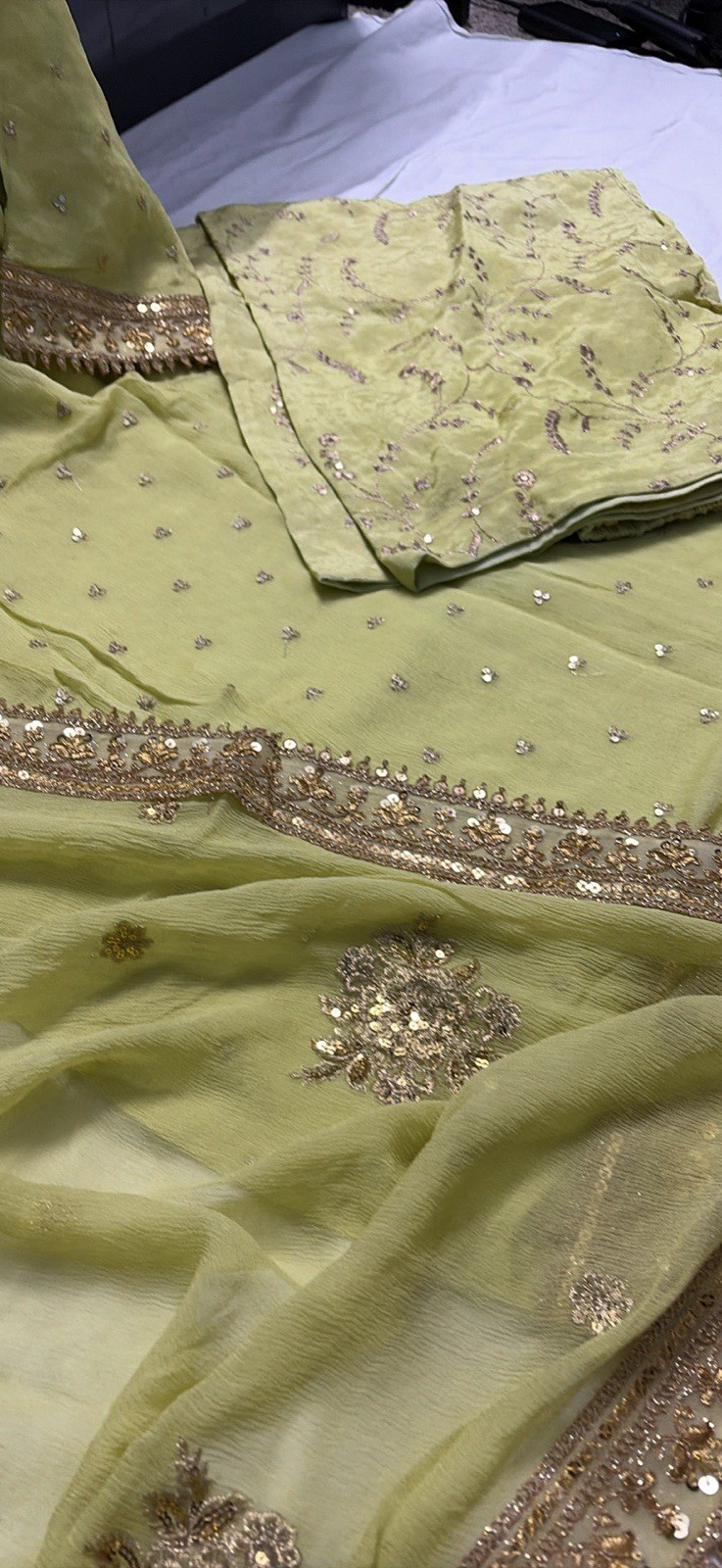 Indian Pakistani Traditional Mehndi Wedding Party Wear Salwar Kameez Suit M New