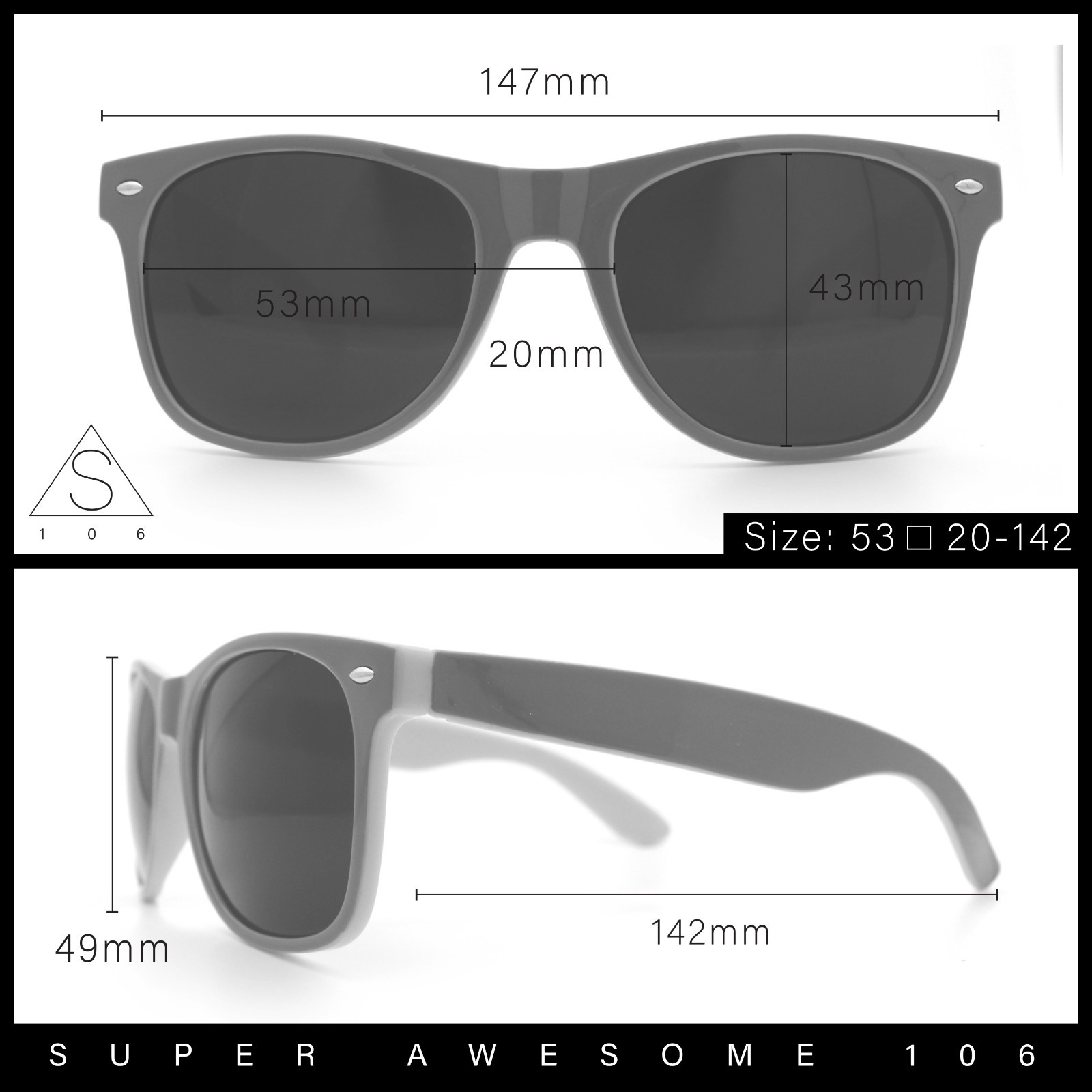 Classic Retro Pattern Horn Rim Plastic Sunglasses