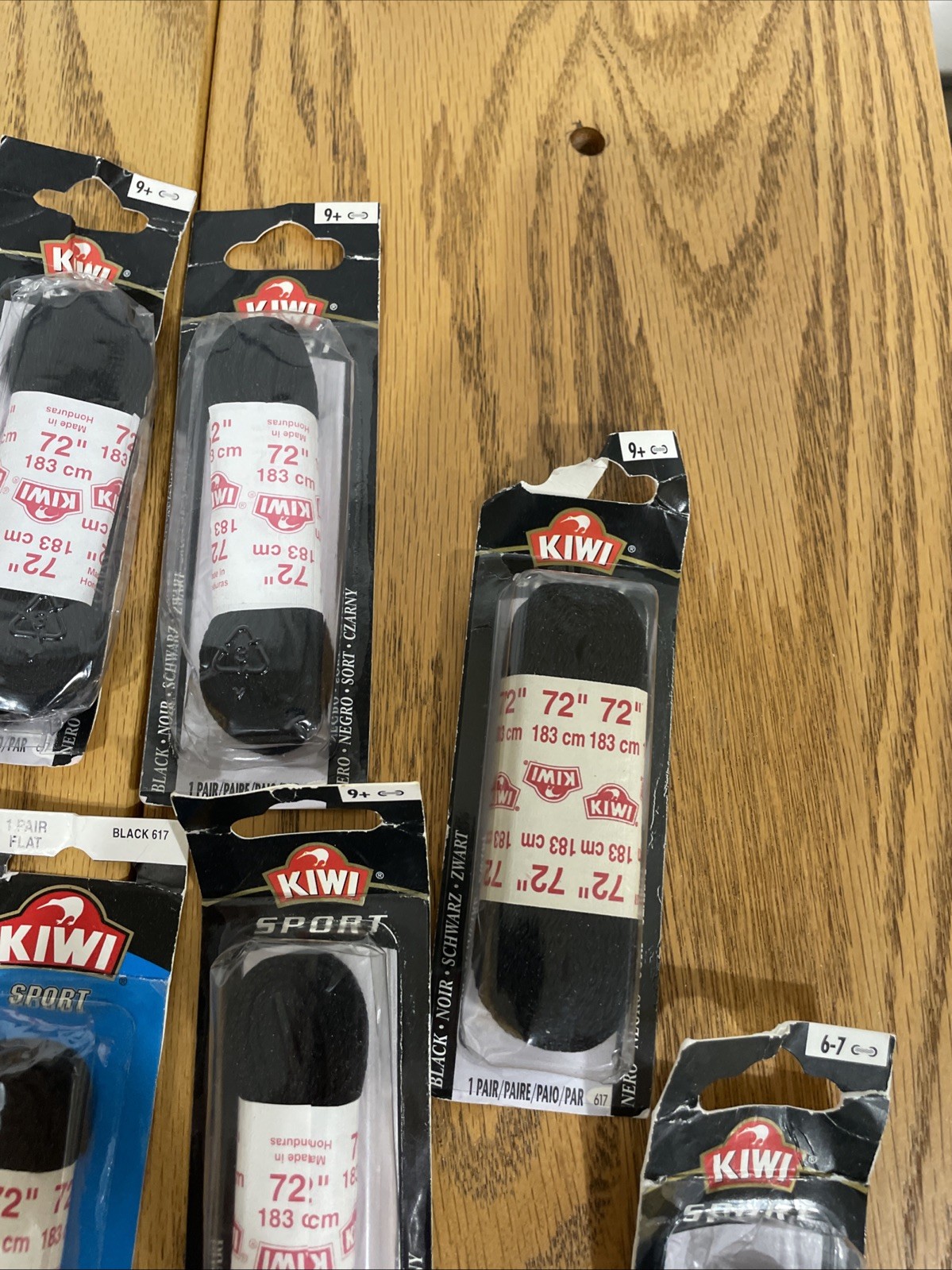 13 pairs Kiwi Outdoor Flat BLACK 72″ Shoe Laces 182 cm 9+ Eyelets Misc Lot