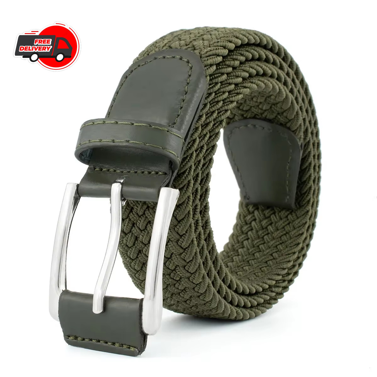 Elastic Fabric Braided Belt,Enduring Stretch Woven Belt for Unisex Men/Women