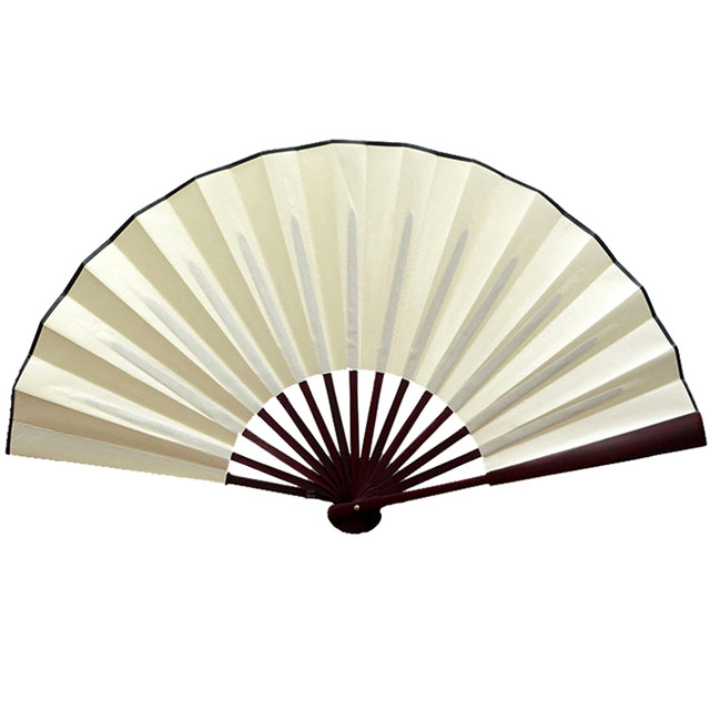 10/13in Folding Hand Fan Chinese Silk Cloth Handheld Wooden Bamboo Antique