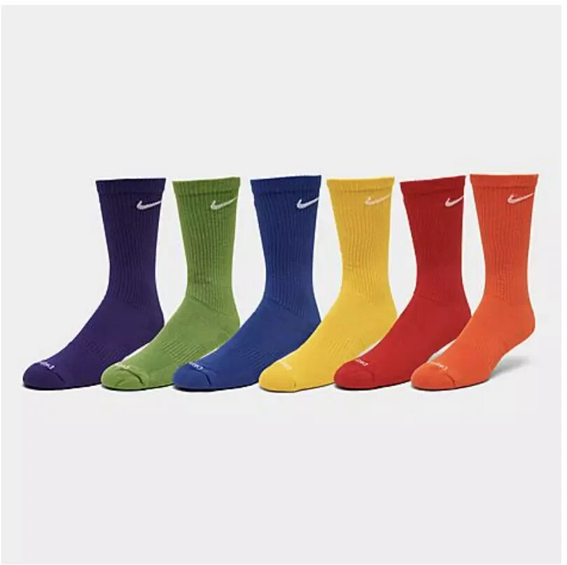 NIKE DRI FIT Performance Crew Socks PICK COLOR Red Blue Purple Green Yellow Oran