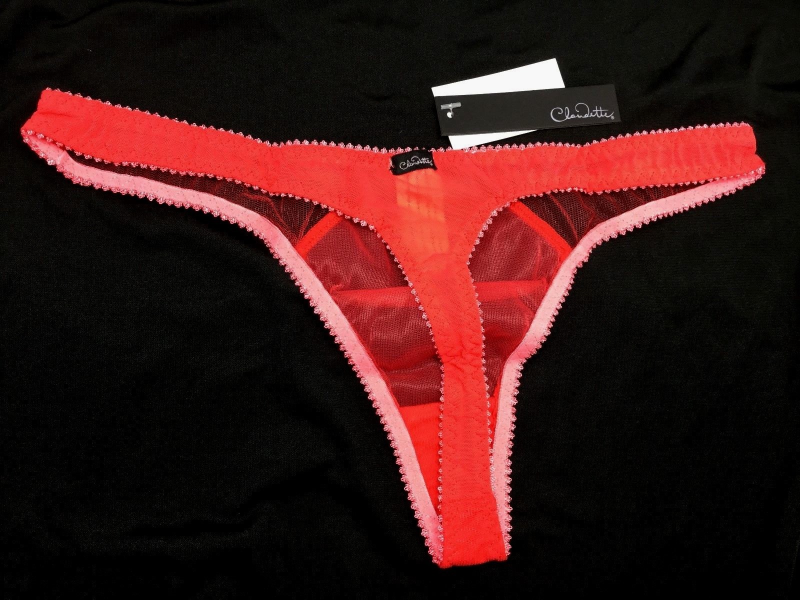 New Claudette Dessous Thong Bikini Panty Brief Lingerie Gia Red Strawberry Crush