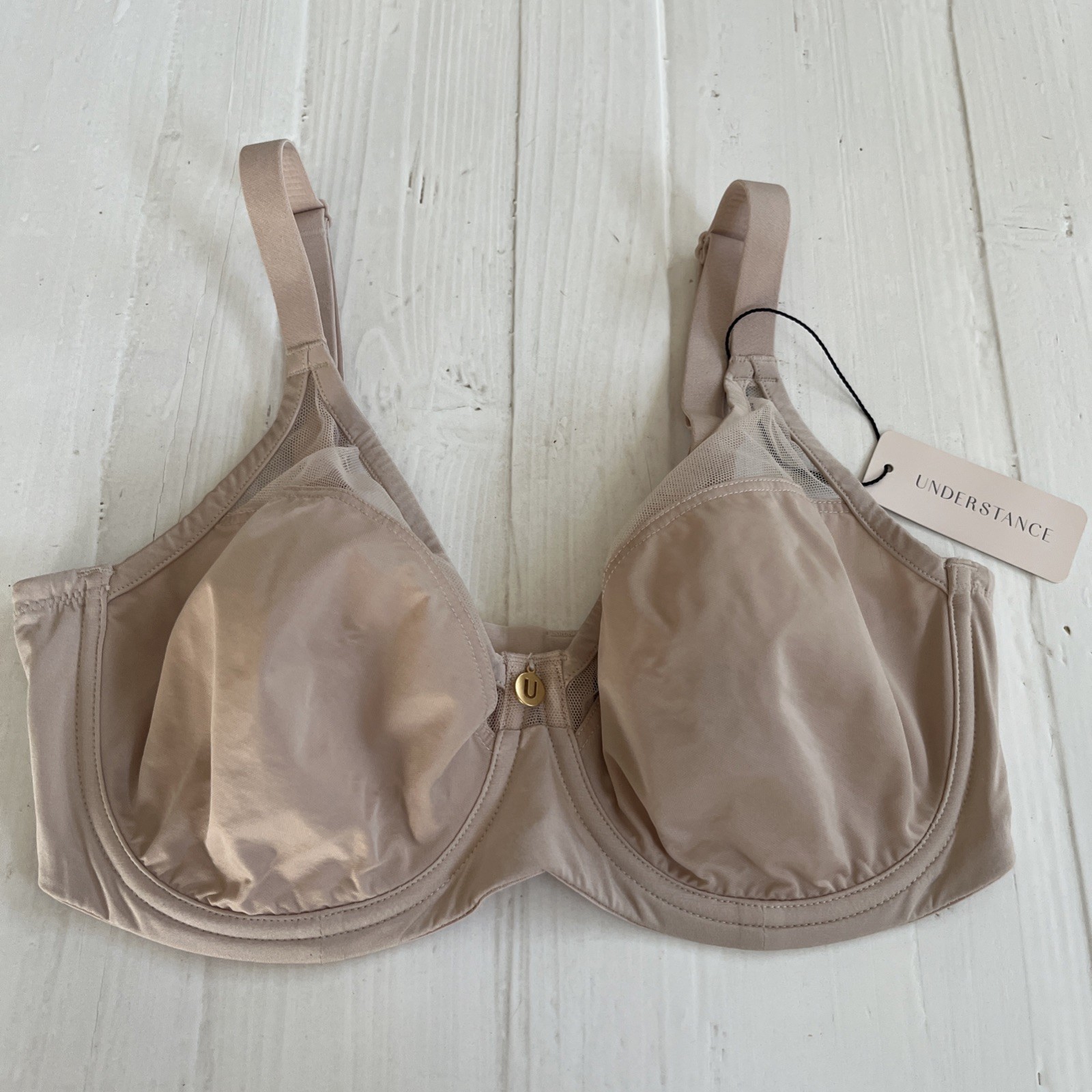 Understance Shea 2.0 Flexwire Molded Unpadded Spacer Bra Champagne ~ 30DD NWT