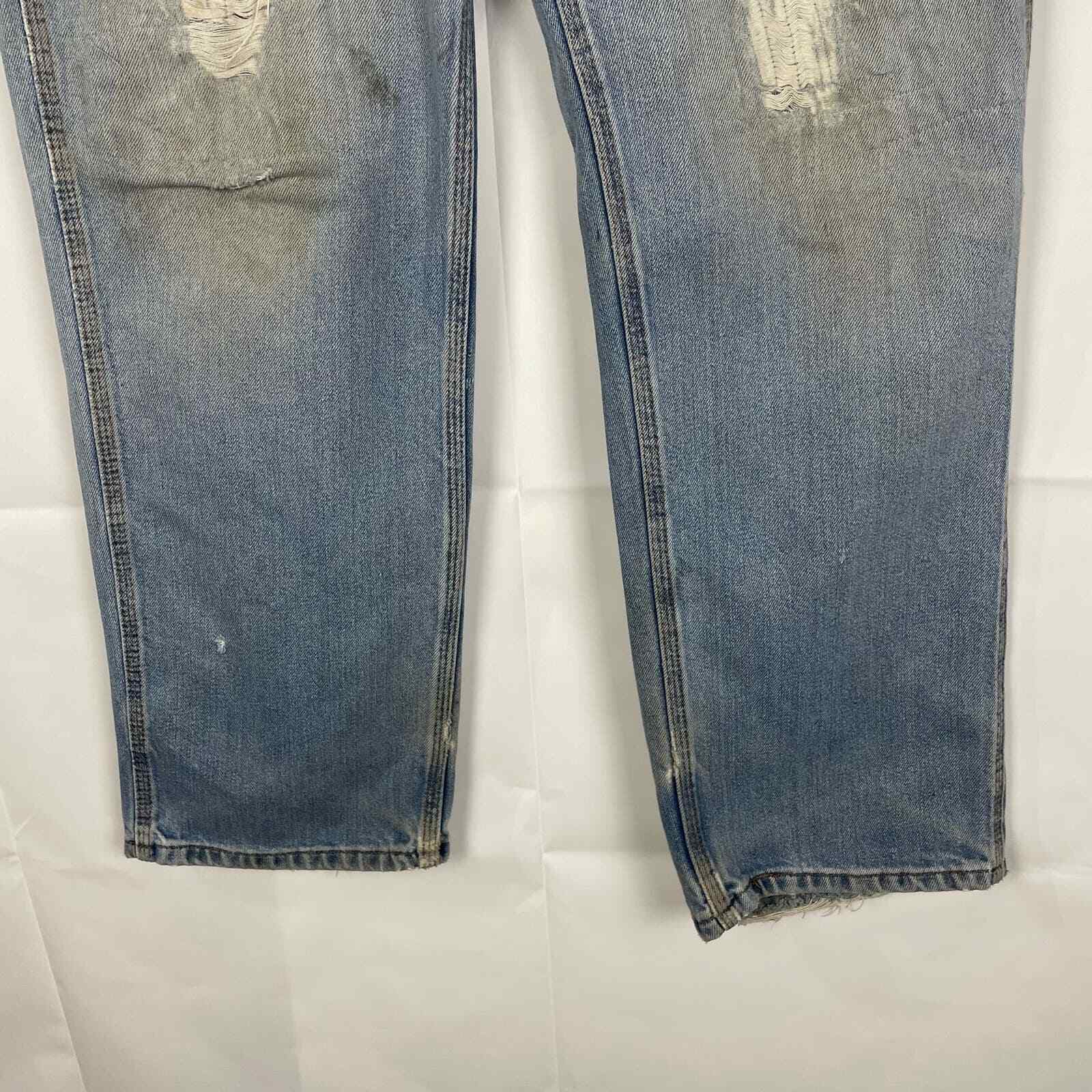 Tyndale FR Jeans Flame Resistant F290T Carpenter 35 X 32 Light Wash Distressed