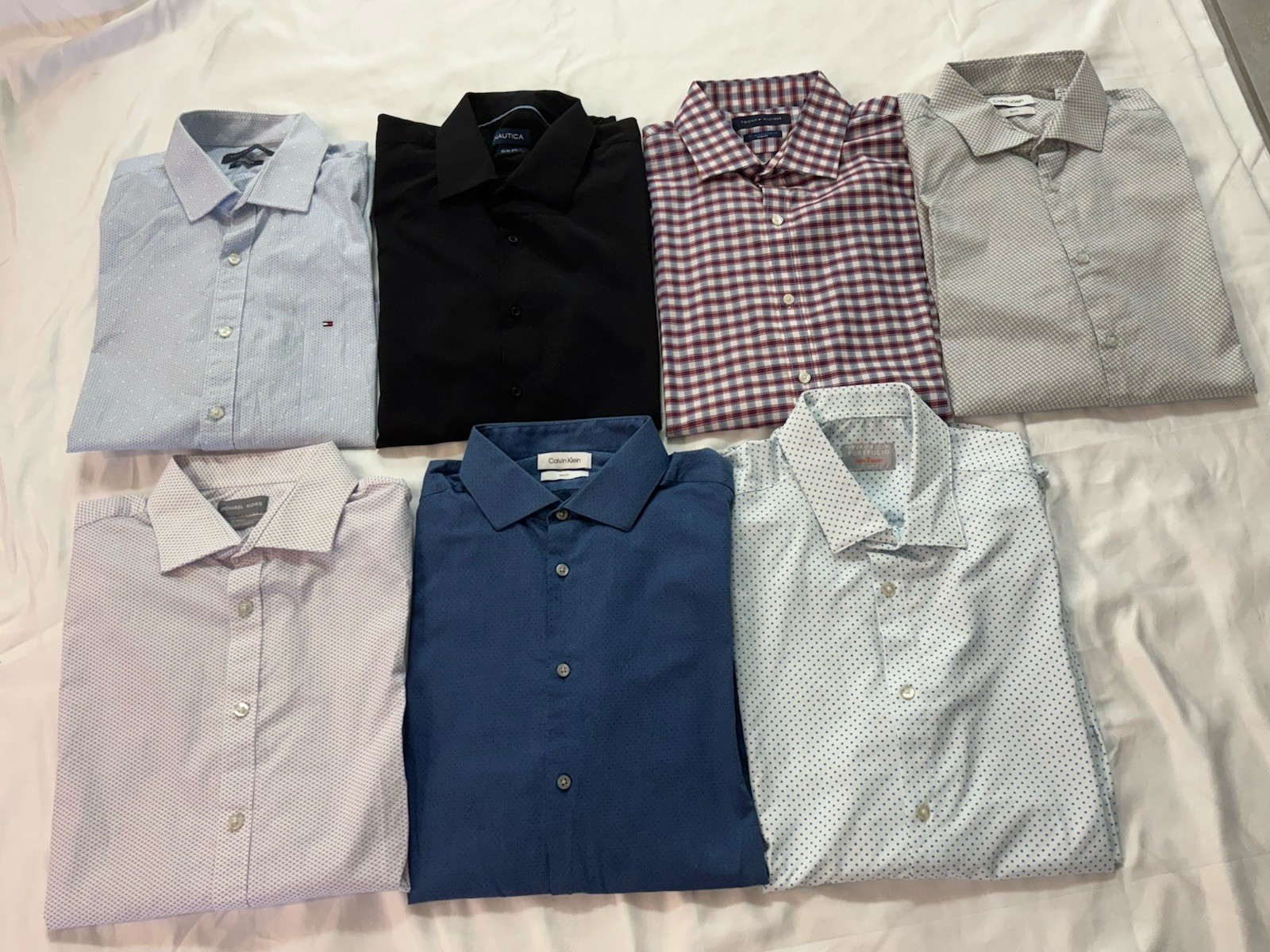 7~Calvin Klein,Tommy Hilfiger Michael Kors Mens DressShirts 16.5/34-35 Button Up