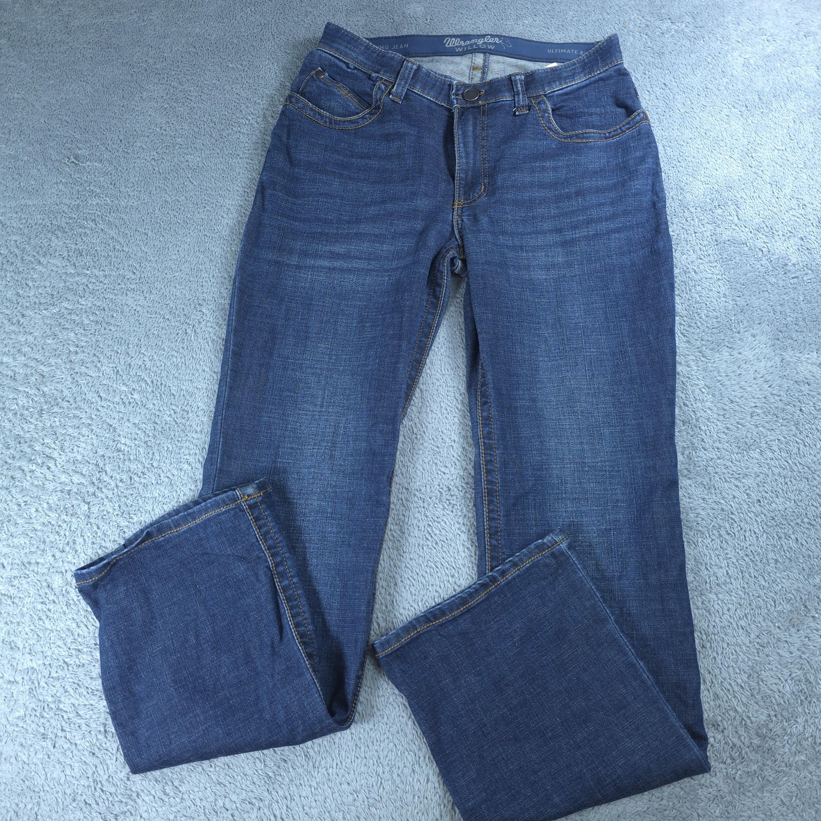Wrangler Willow Riding Jeans Womens 11 X 34 Blue Medium Wash Bootcut Stretch