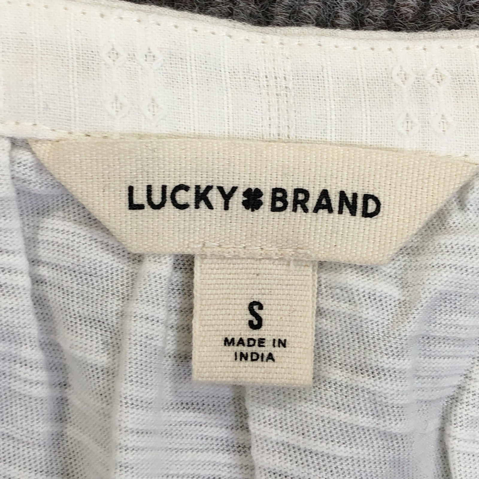 Lucky Brand Blouse Womens Small White Embroidered Balloon Sleeve Boho Sample