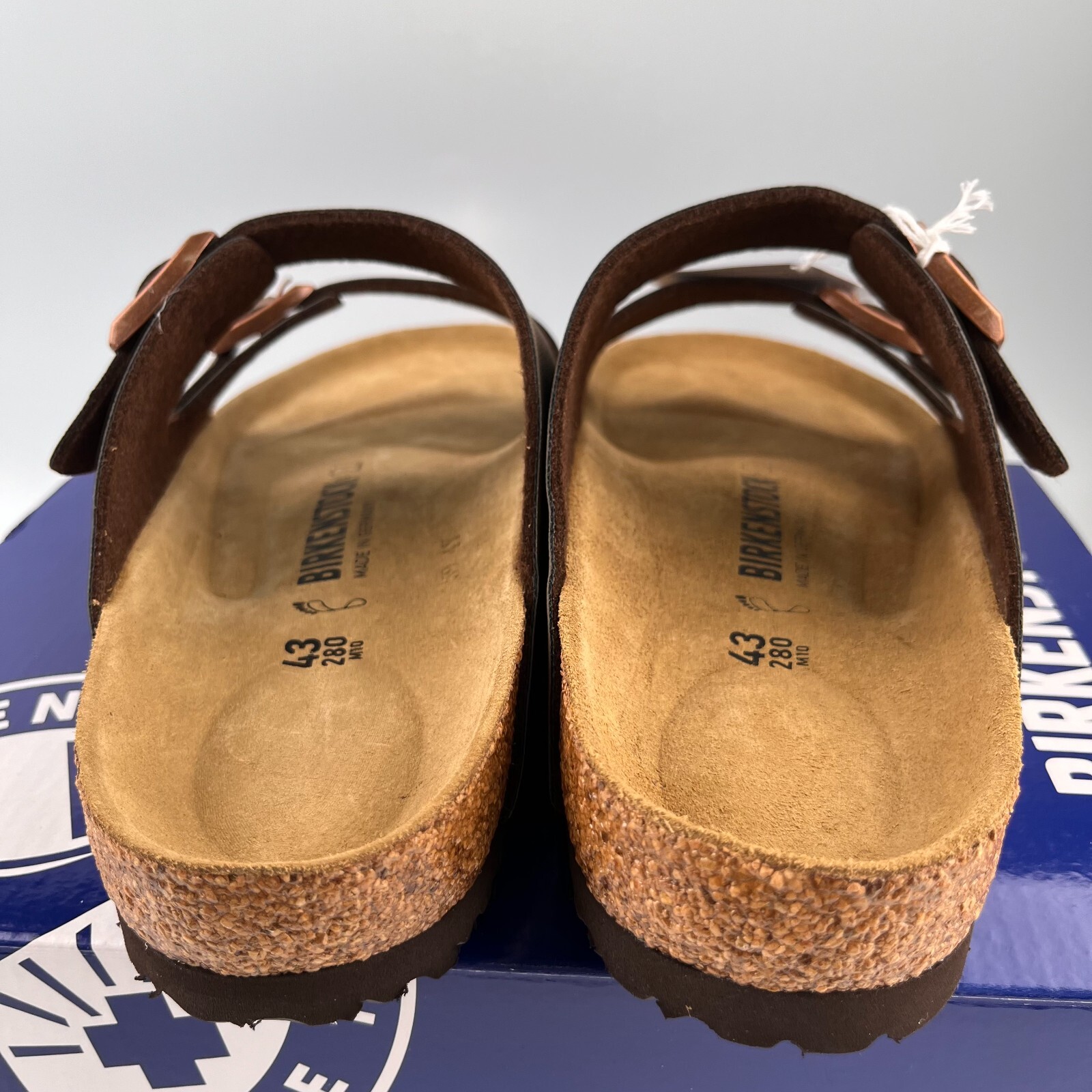 Birkenstock Arizona Birko-Flor Birkibuc Color Mocha Leather Sandals – New