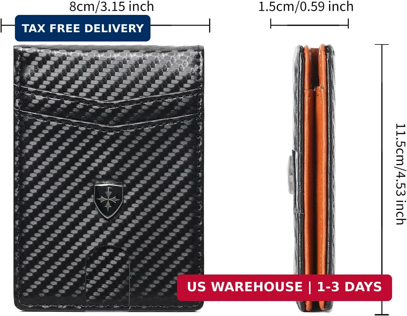 Men Wallet Leather Slim Bifold RFID Blocking Minimalist Front Pocket Card Holder