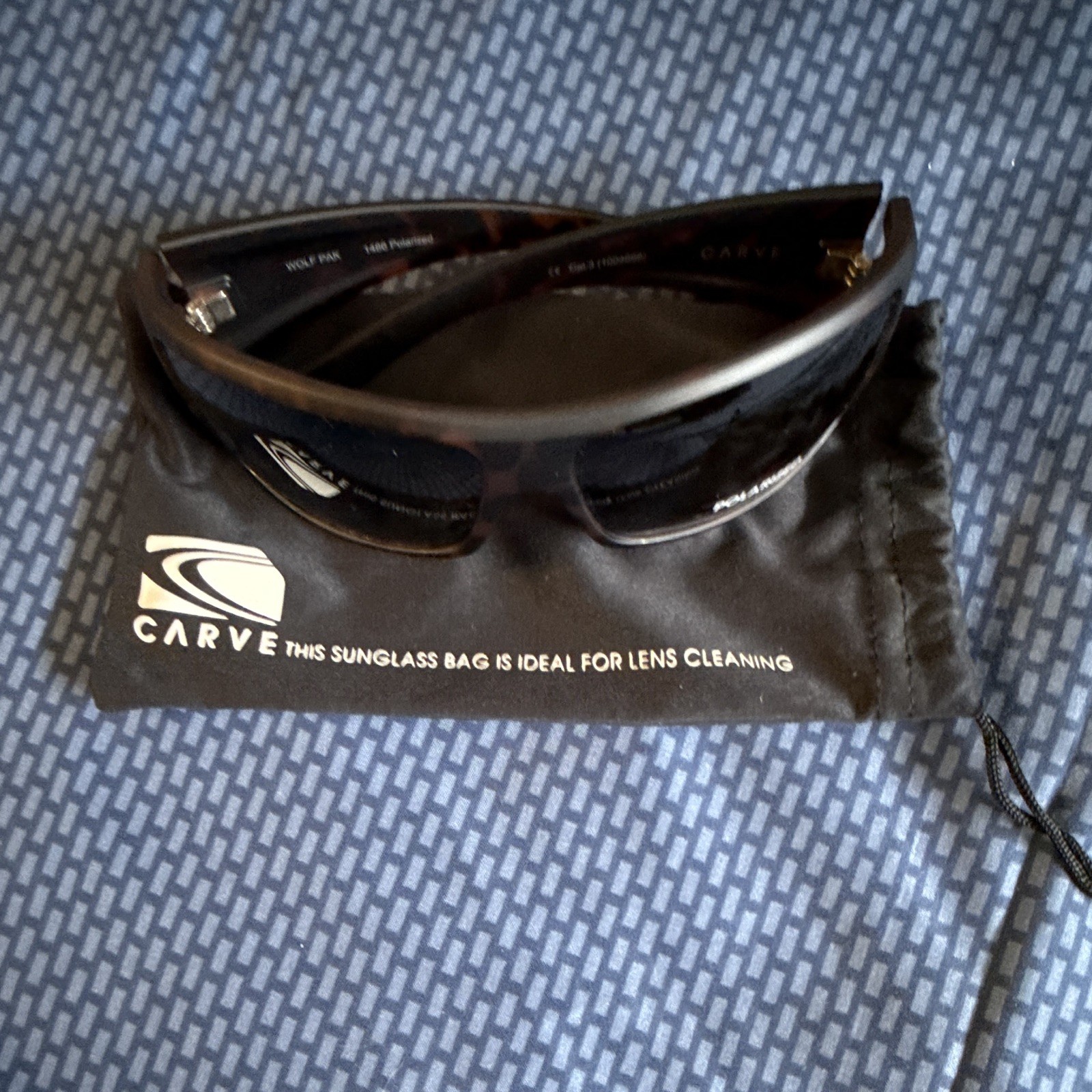 Carve Men’s Polarized Wrap Sunglasses Brown Plastic Frame Tinted Lenses