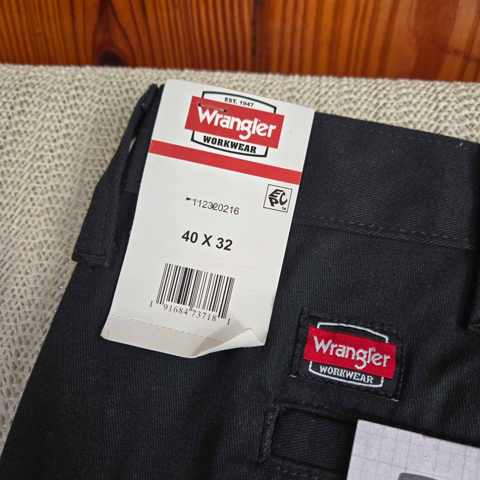 Wrangler Pants Mens 40×32 Black RIGGS Workwear Relaxed Fit Carpenter Utility