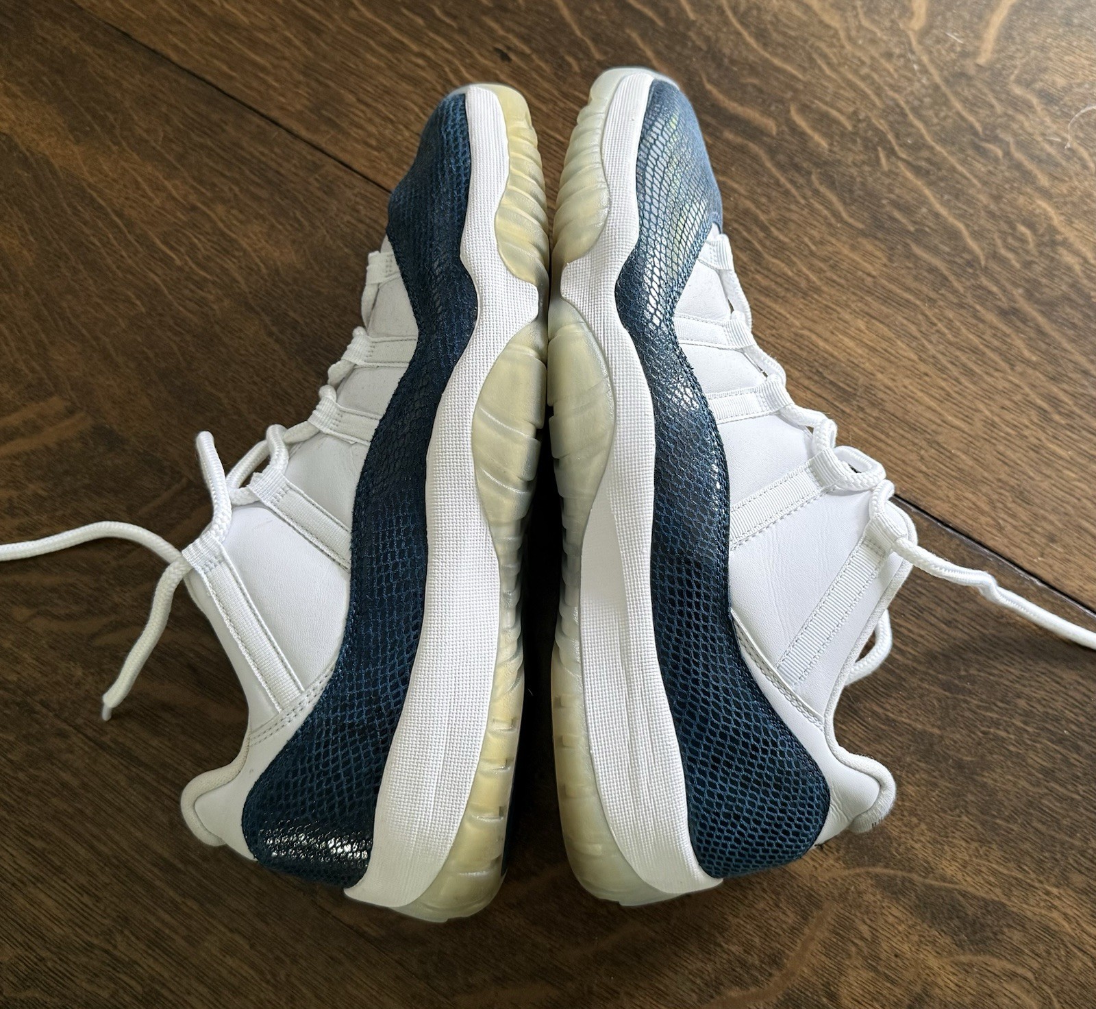 Air Jordan Retro 11 XI Low White Navy Snakeskin 2018 Basketball Shoes Mens 13 US