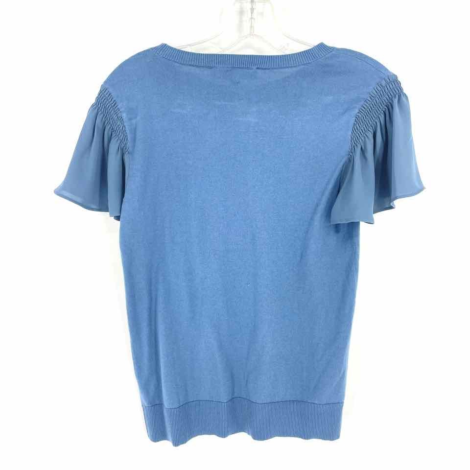 Size P XS LOFT Blue Sheer Casual Top