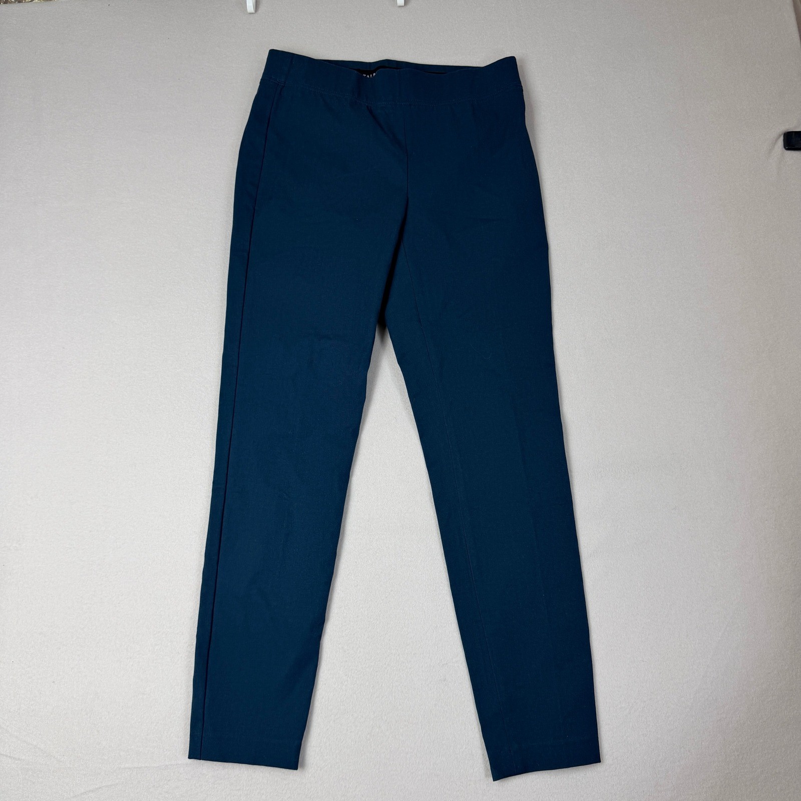 Talbots Essex Ankle Pants Womens 2 Dark Teal Blue Slim Leg Stretch Pull On