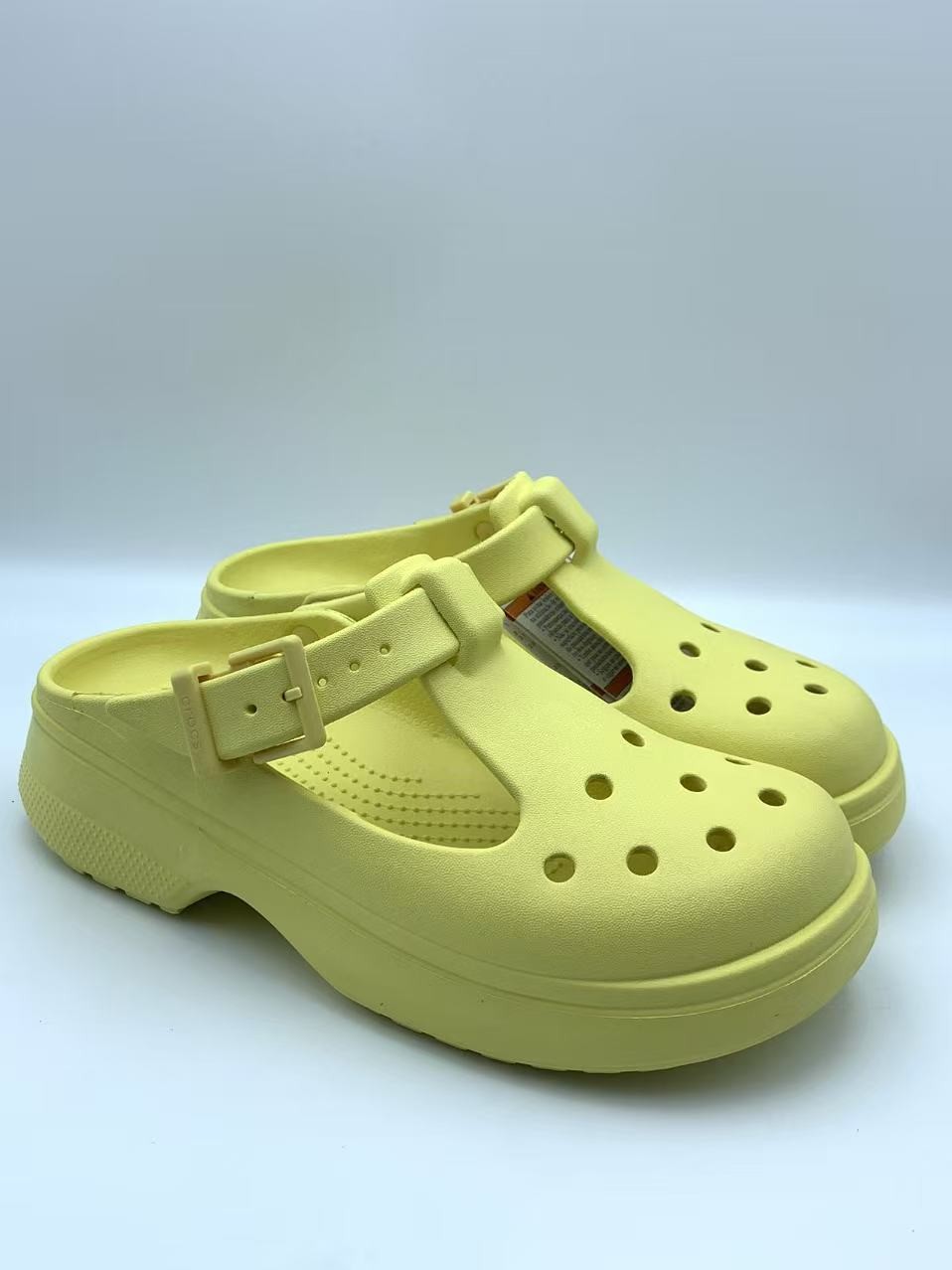 crocc Classic Mary Jane Clogs Yellow Women Platform Beach Outdoor Casual Shoes