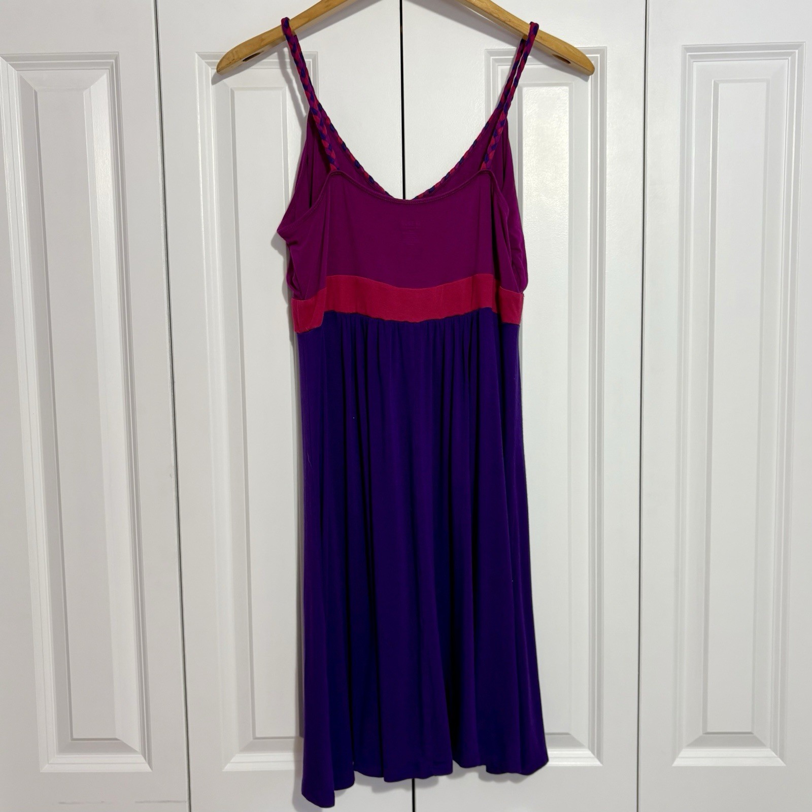 a.n.a Dress Beach Cover Up Spaghetti Strap Summer Color Block Empire Waist Sz L