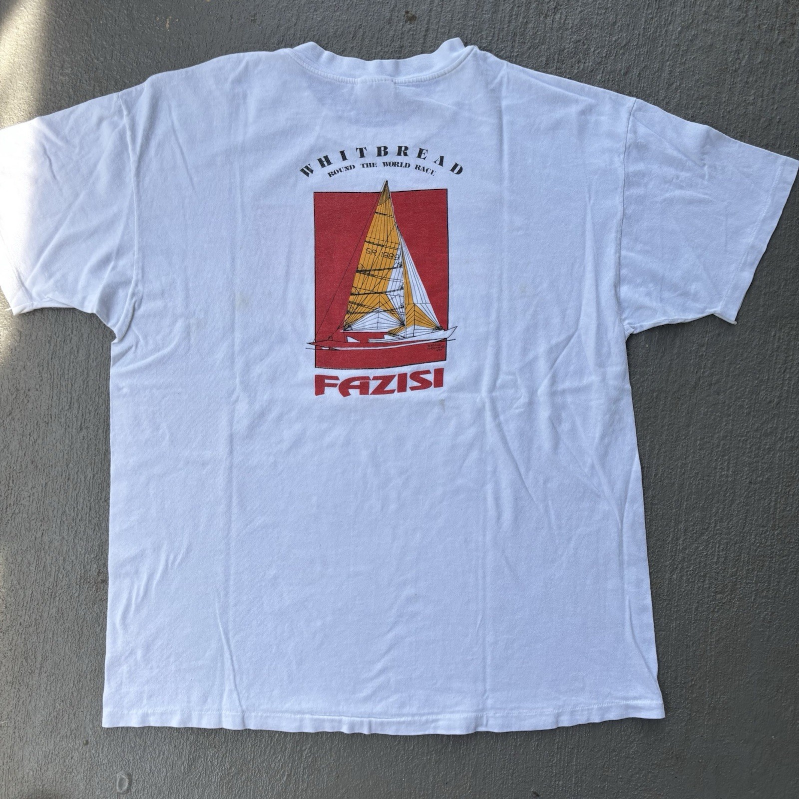 Vintage United State Soviet USSR sailing Team Round The World Race 1990 Shirt XL