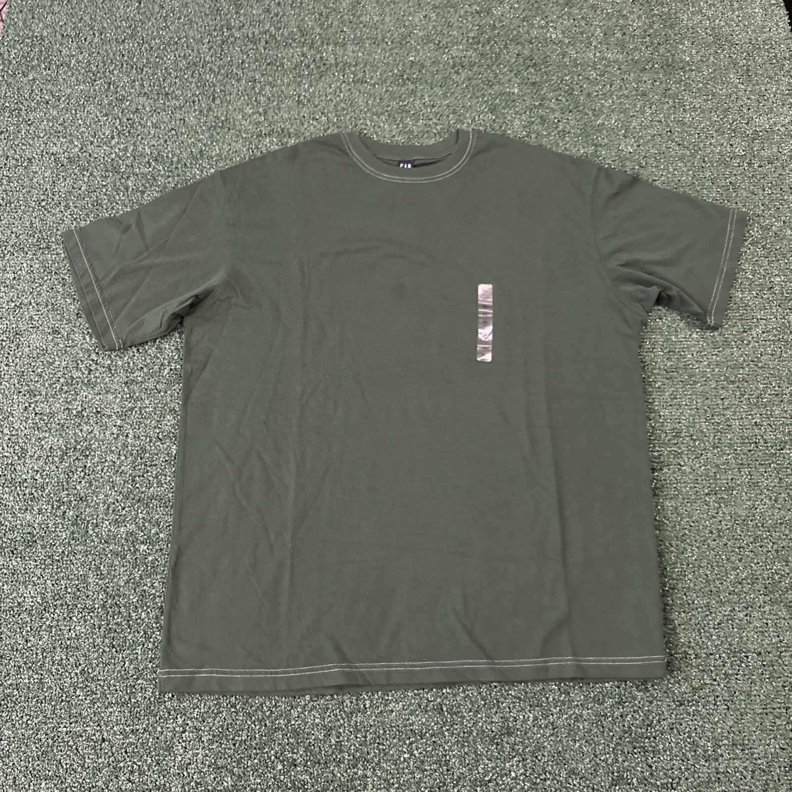 Deadstock NEW Vintage Gap Contrast Stitch Short Sleeve Shirt XL Green Y2K Skate