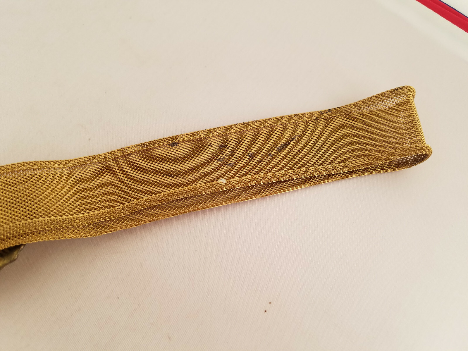 Antique Brass Mesh Belt Art Nouveau Floral Leaf Design Small Waist Natural