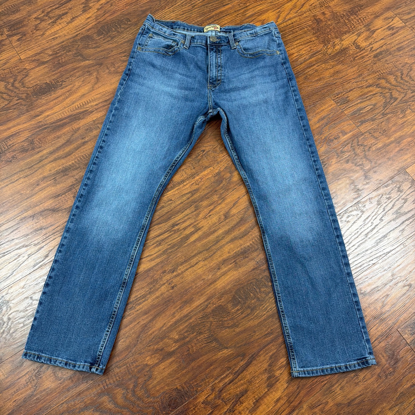 Wrangler Jeans Mens 36 Straight Leg Slim Fit Stretch Denim Western Cowboy 44 20X