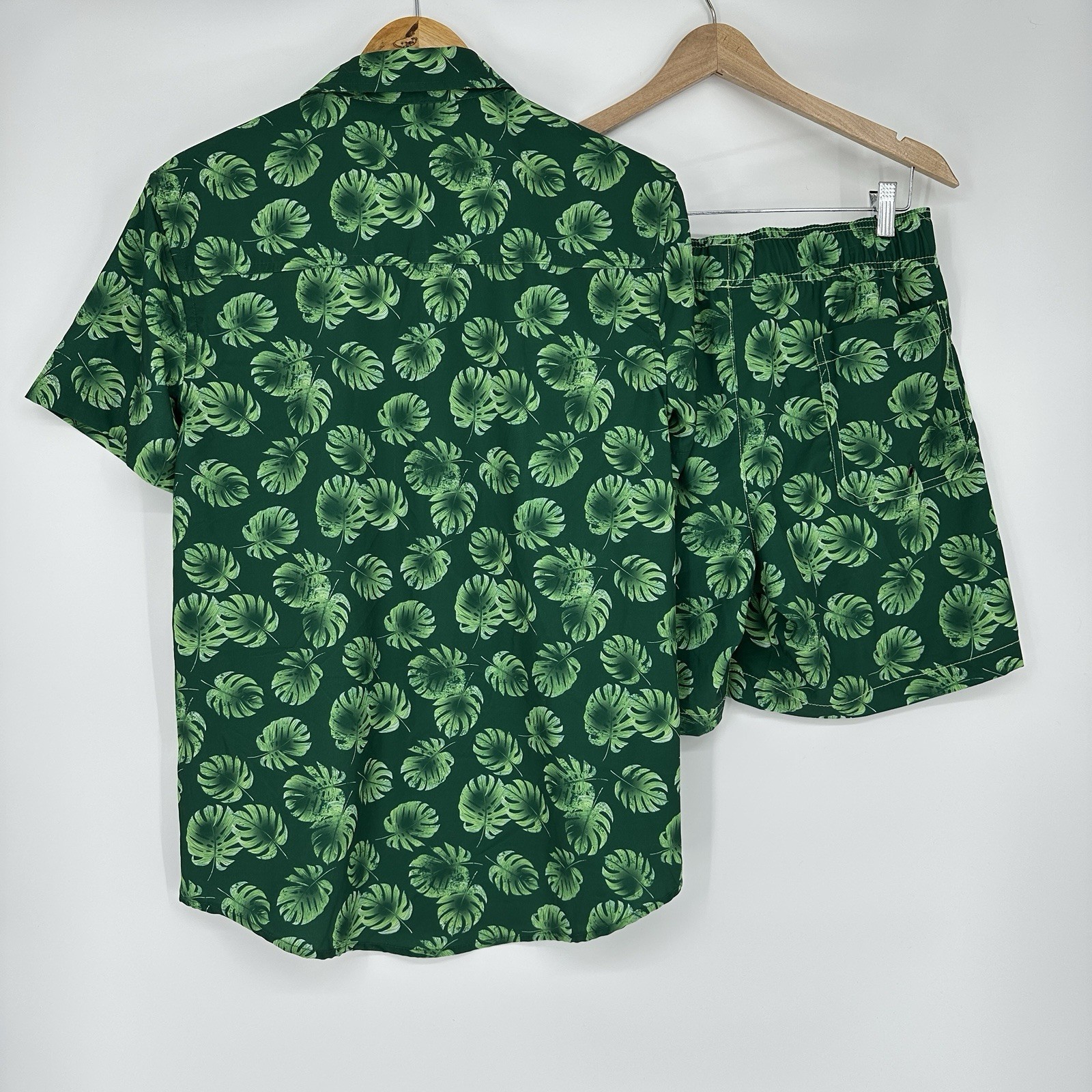 Beach Bros Monstera leaf small matching cabana set tropical beach set men’s