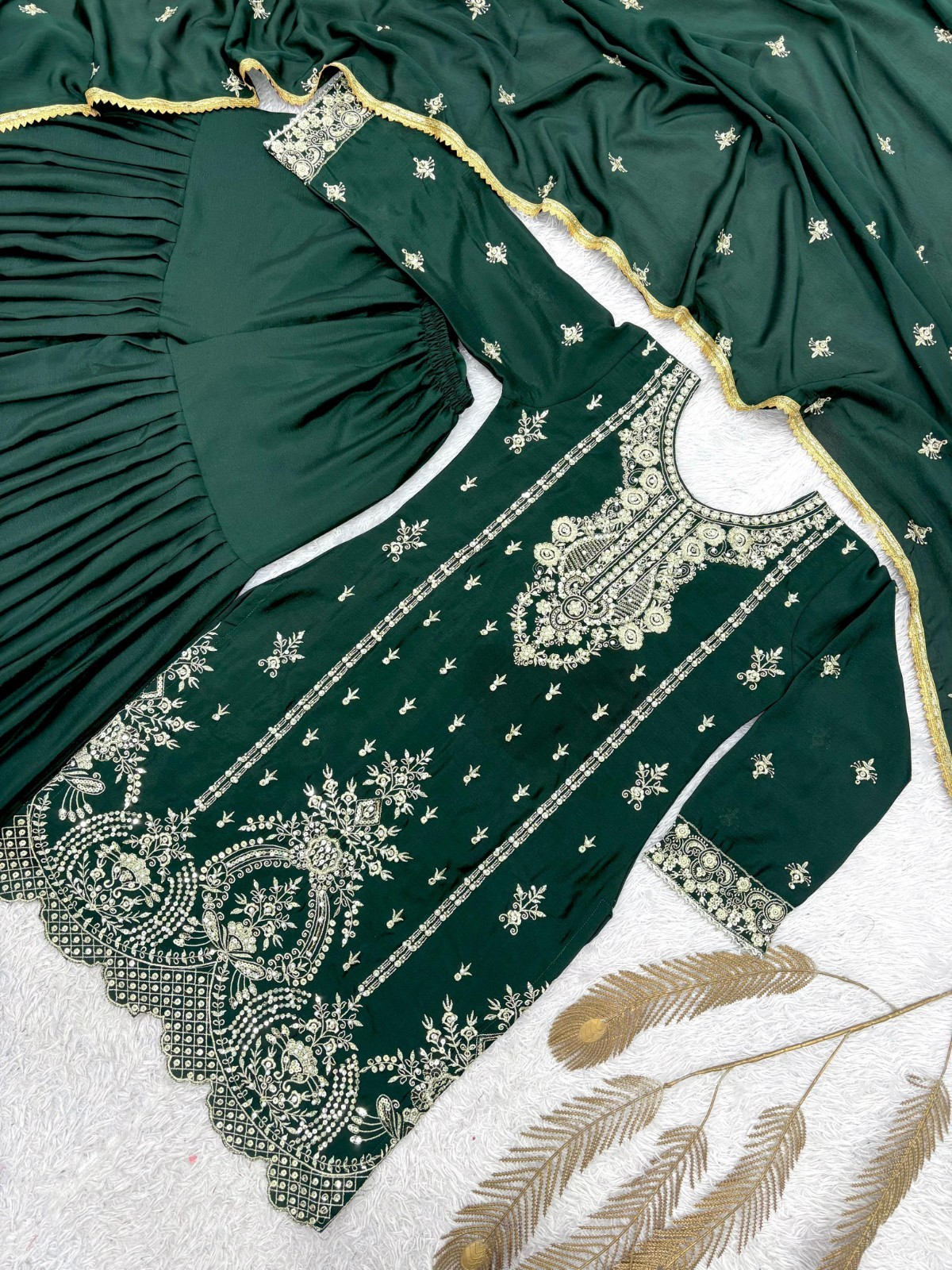 INDIAN SALWAR KAMEEZ PAKISTANI WEDDING PARTY DRESS WEAR BOLLYWOOD SUIT SHARARA