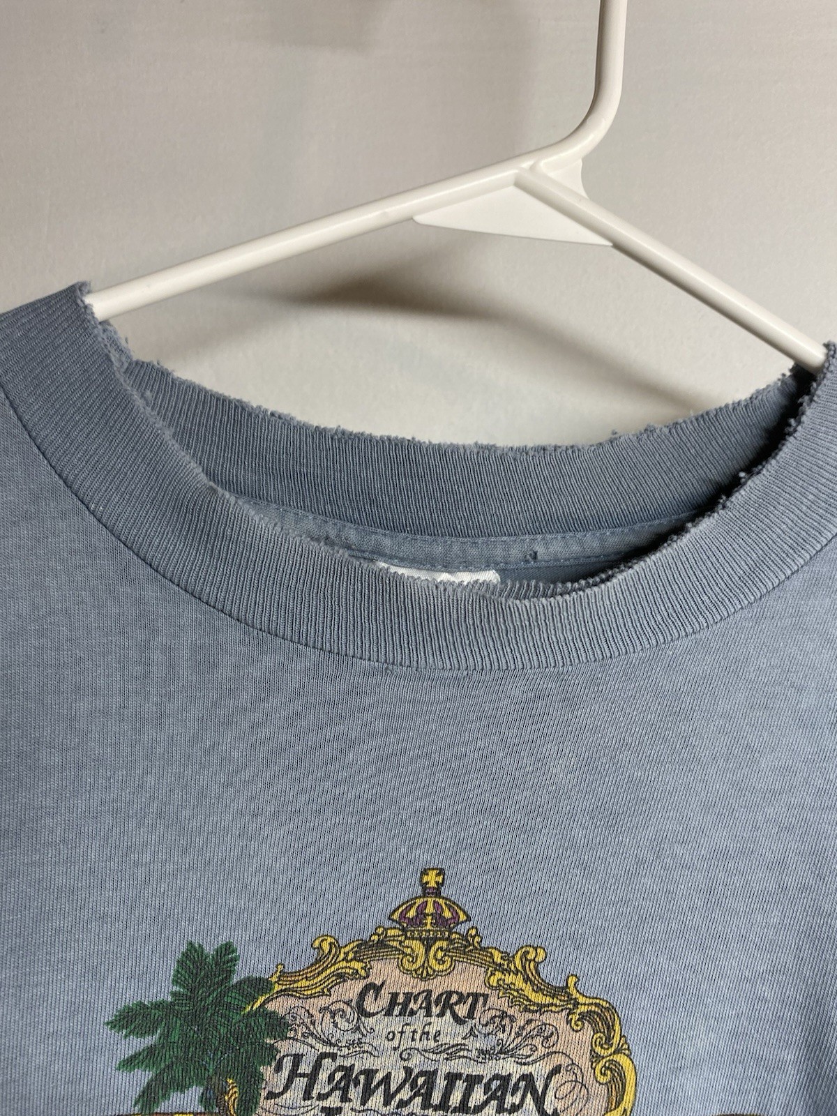 Vintage Total Tee “Chart of Hawaiian Islands” T-Shirt Blue Size L Made in USA