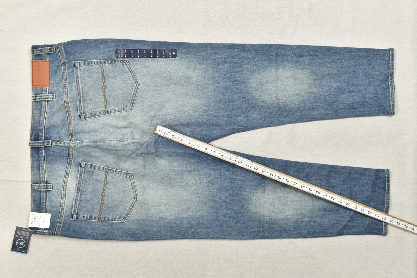 NEW Lucky Brand 411 Athletic Taper Men’s Hana 37.5 42×30 Stretch Blue Denim Jean