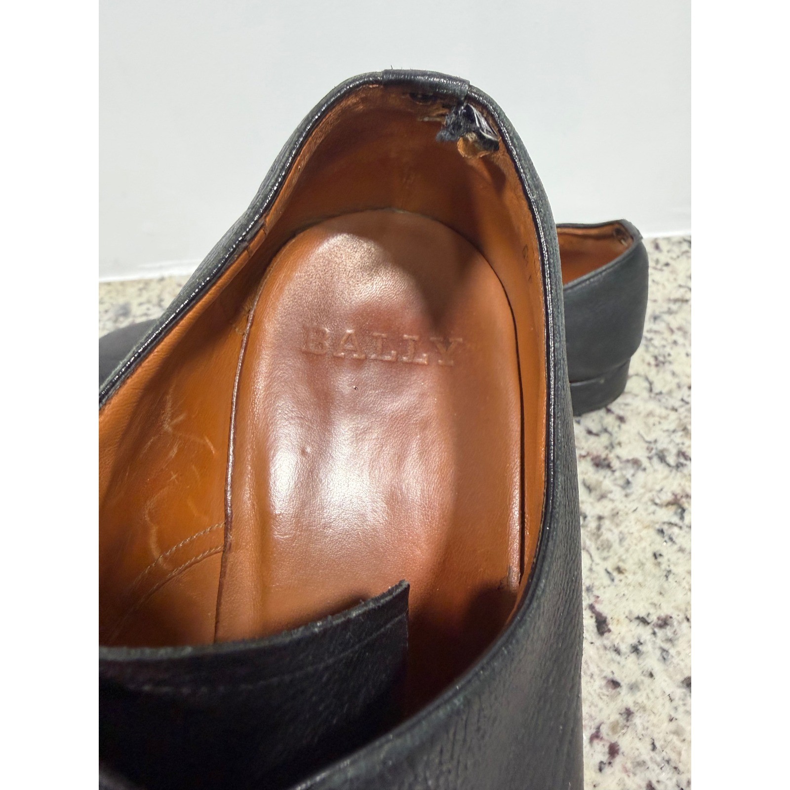 Bally Tayson SK Mens Black Pebbled Leather Cap Toe Oxford Dress Shoes 7.5 D