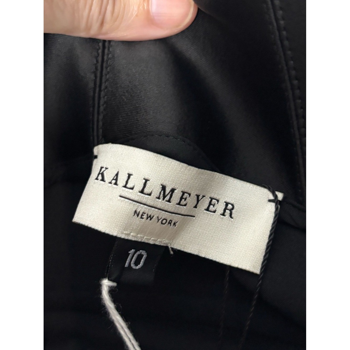 NWT KALLMEYER Madelynn Classic Black Satin Wide Leg Trousers Size 10