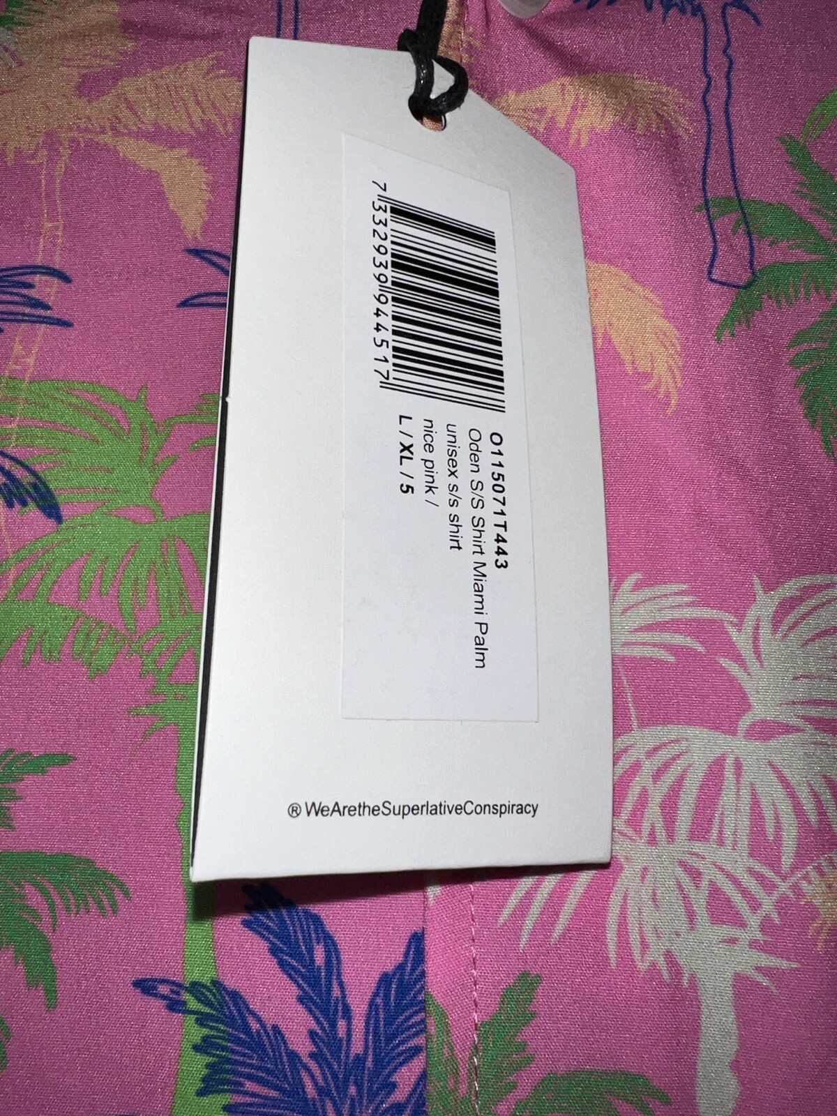 NWT WeSC Pink Tropical Hawaiian Button Up Quick Dry Shirt Men’s Sz L, Wmn’s XL