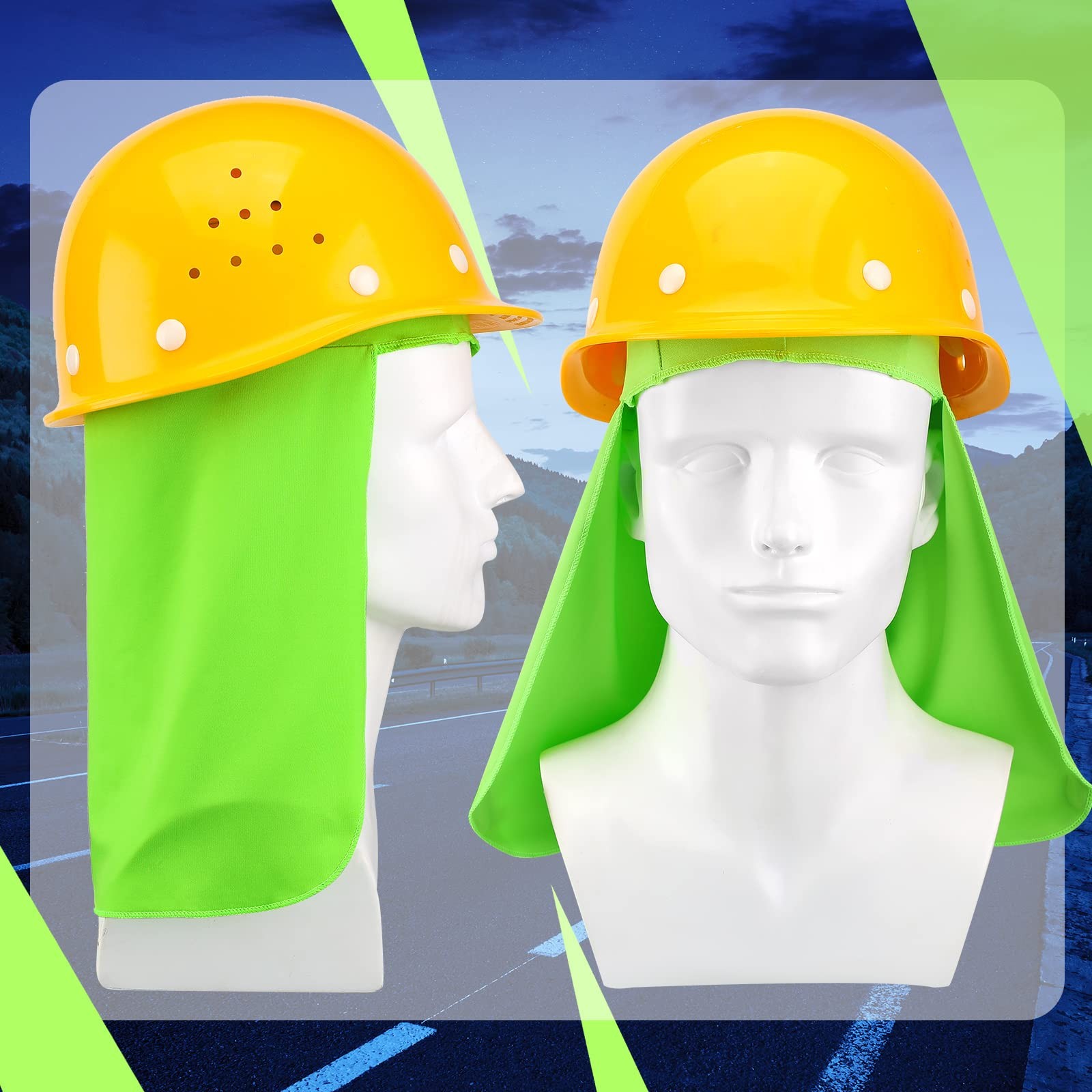 6 Pieces Hard Hat Sun Shade Cooling Skull Cap Sun Neck Protector Quick Dry Neck