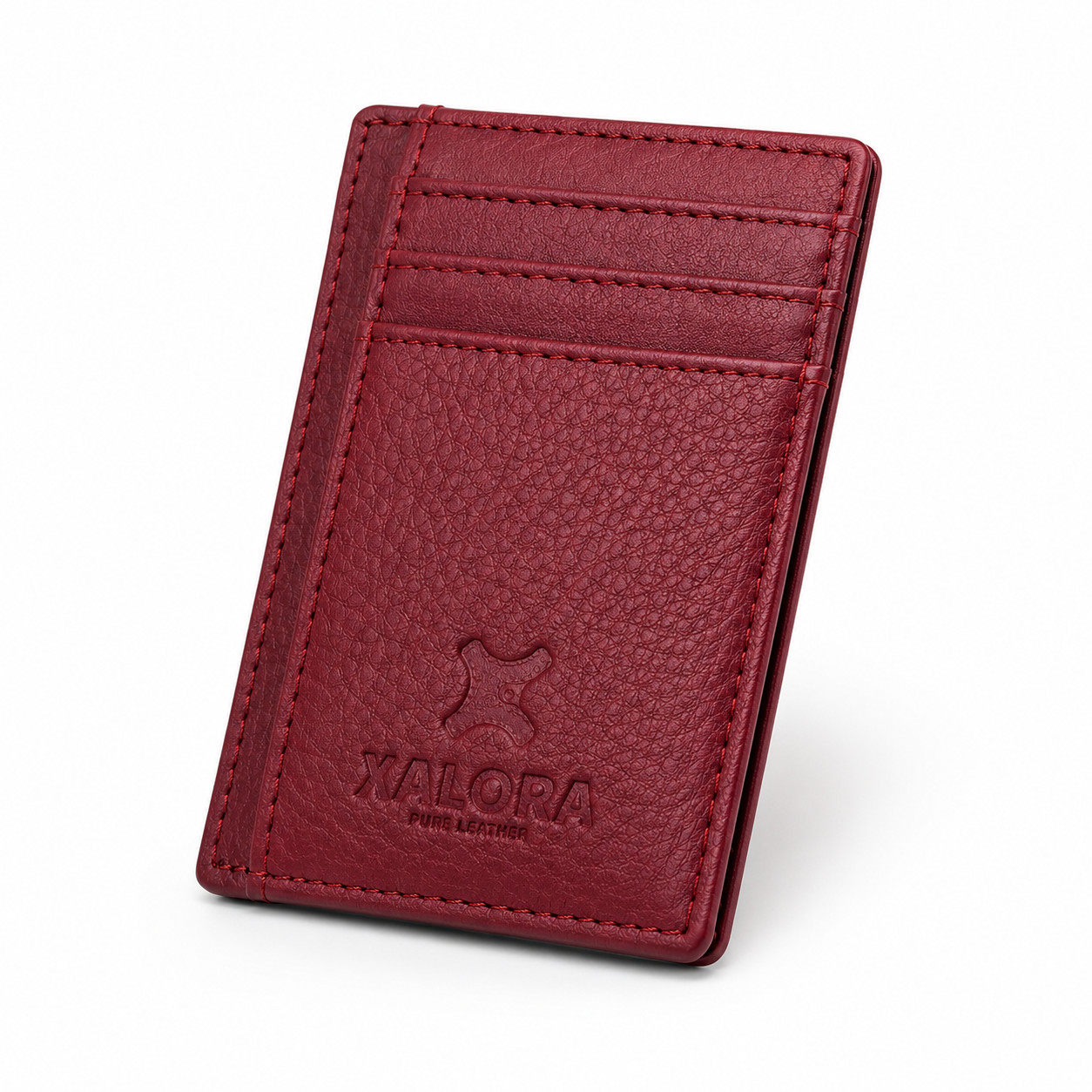 XALORA Slim Leather Wallet RFID Blocking Minimalist Front Pocket Card Holder