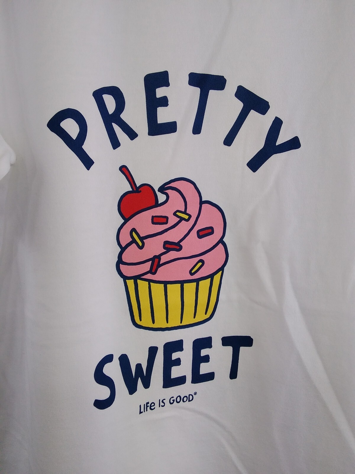 Life is Good Kid S/S Crusher Tee Pretty Sweet Cupcake White Medium 78203