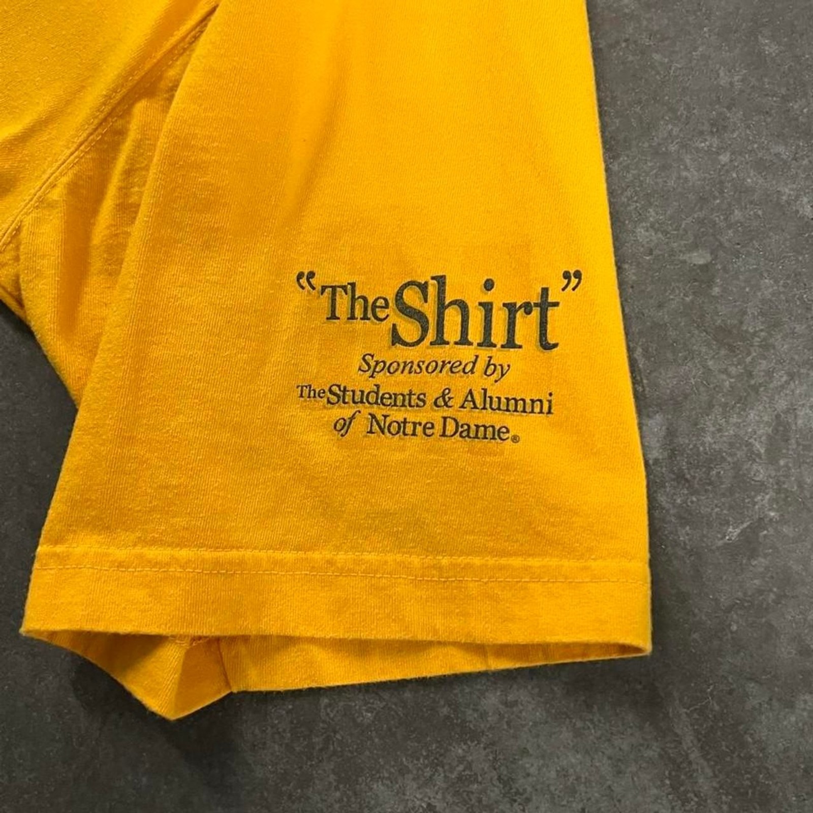 2005 Notre Dame Football The Shirt Lives Yellow Graphic T Shirt Pro Edge