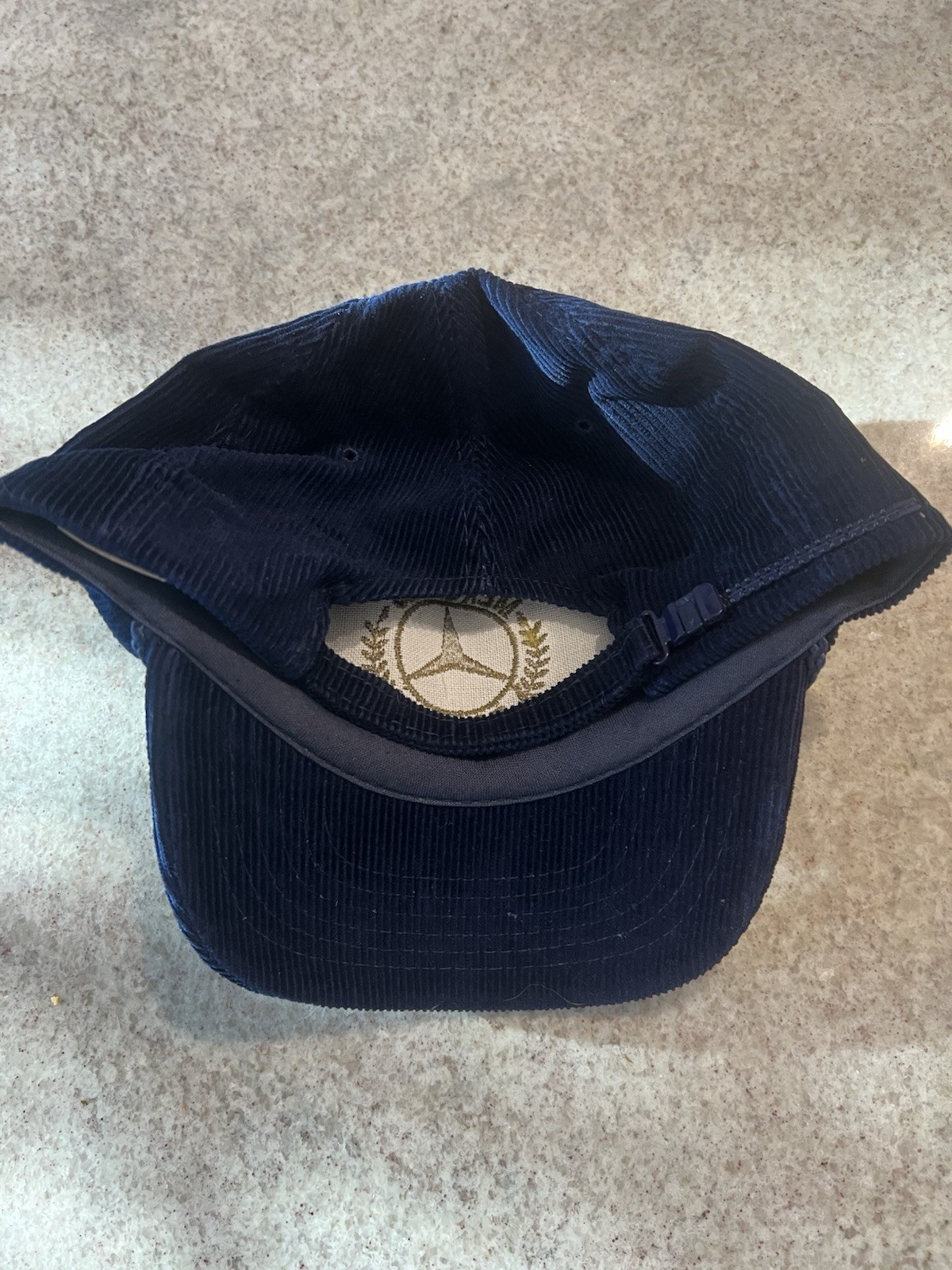 Rare Gold AmaPro Mercedes Benz Corduroy ZipBack Hat Cap Blue Vintage 1990s