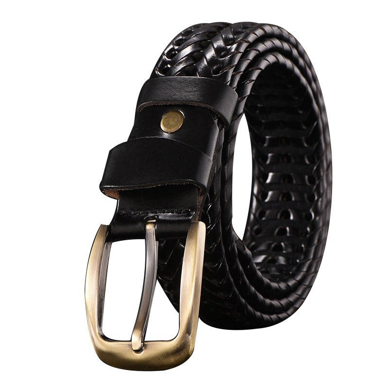 Braided Belts 5 Colors Genuine Leather 49″ x 1-1/2″ Casual Woven Jeans Dress NEW