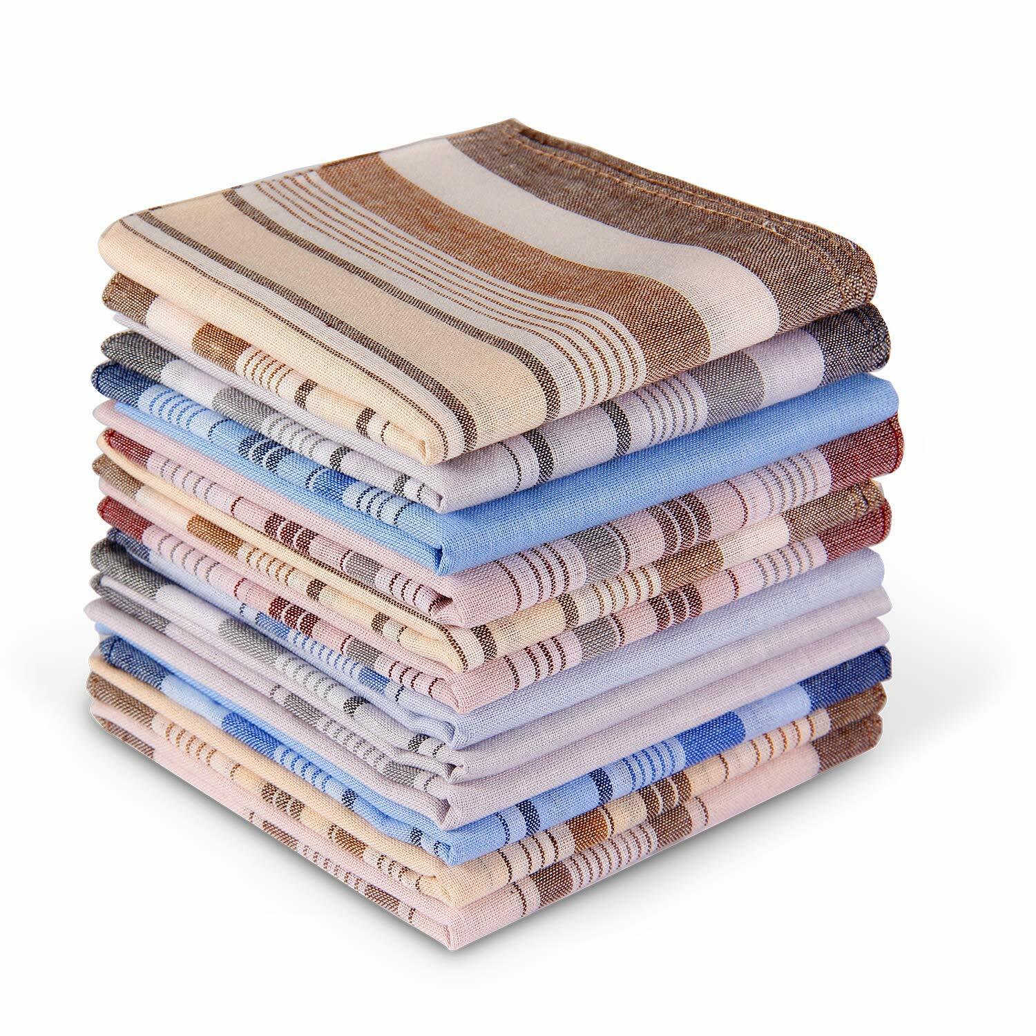 Ohuhu Handkerchiefs for Men, 12 Piece Gift Set 4 Color Hankies