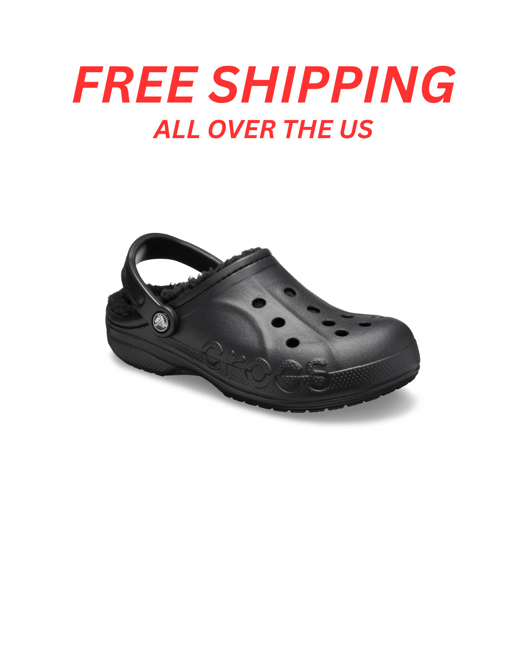 Crocs Adult Baya Lined Clogs with Fur Winter Clogs Free Shipping