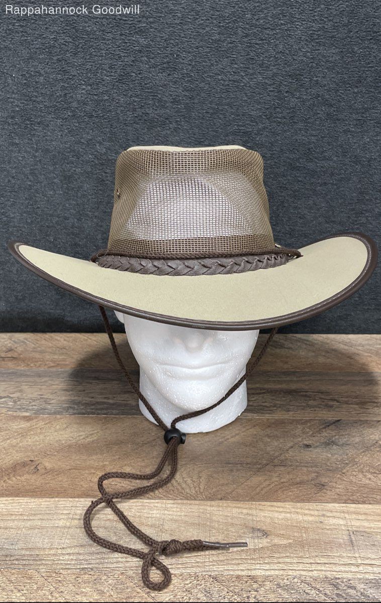 B.C. Hats Men’s Tan Canvas Mesh Breezer Australian Outback Bush Hat Size S