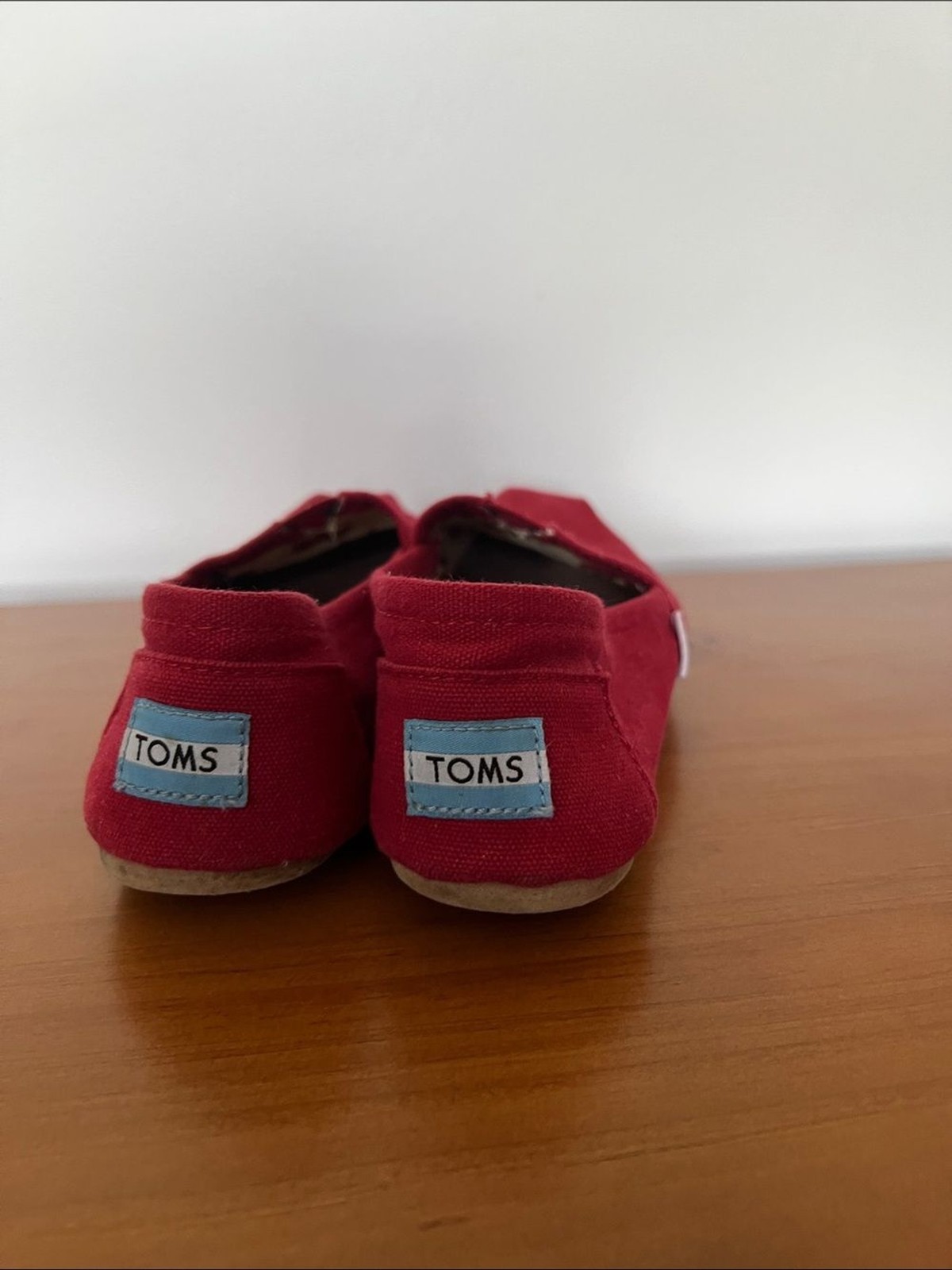 Toms Red Canvas Slip-On Moccasins