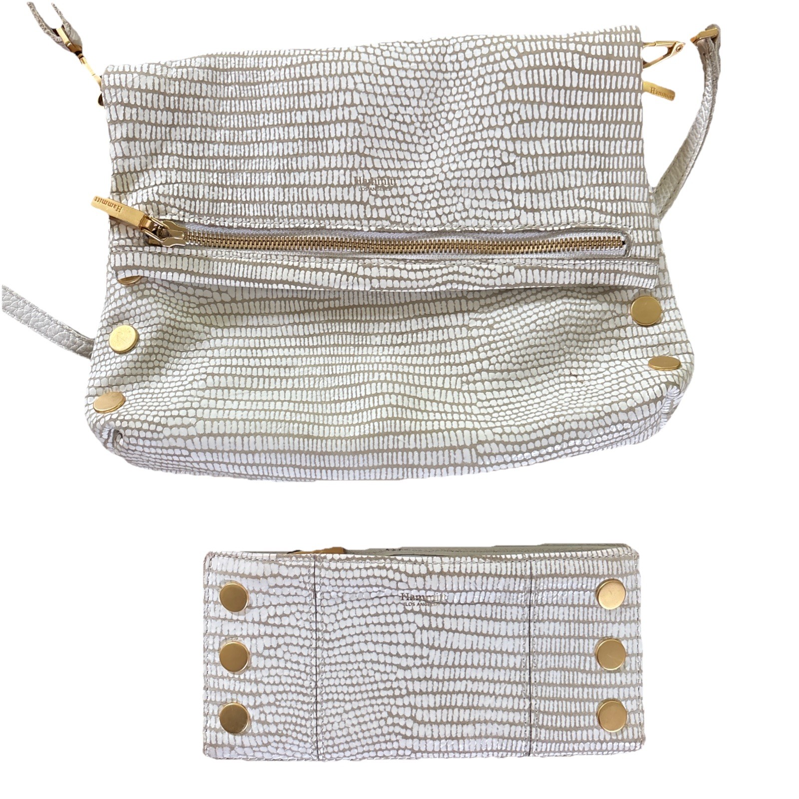 🔥HAMMITT VIP Medium Crossbody Bag Center Snake Flap Strap Leather + WALLET! 🔥