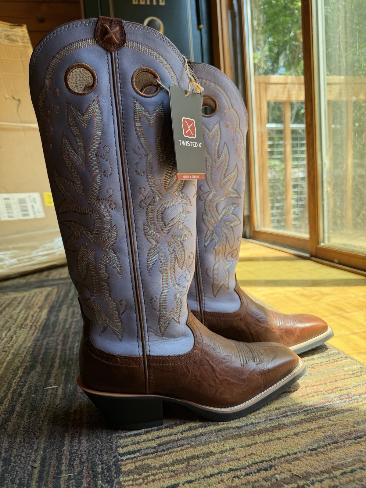 Women’s Twisted X Buckaroo Tall Boot Purple Boots Western Boots Riding Boots 9B