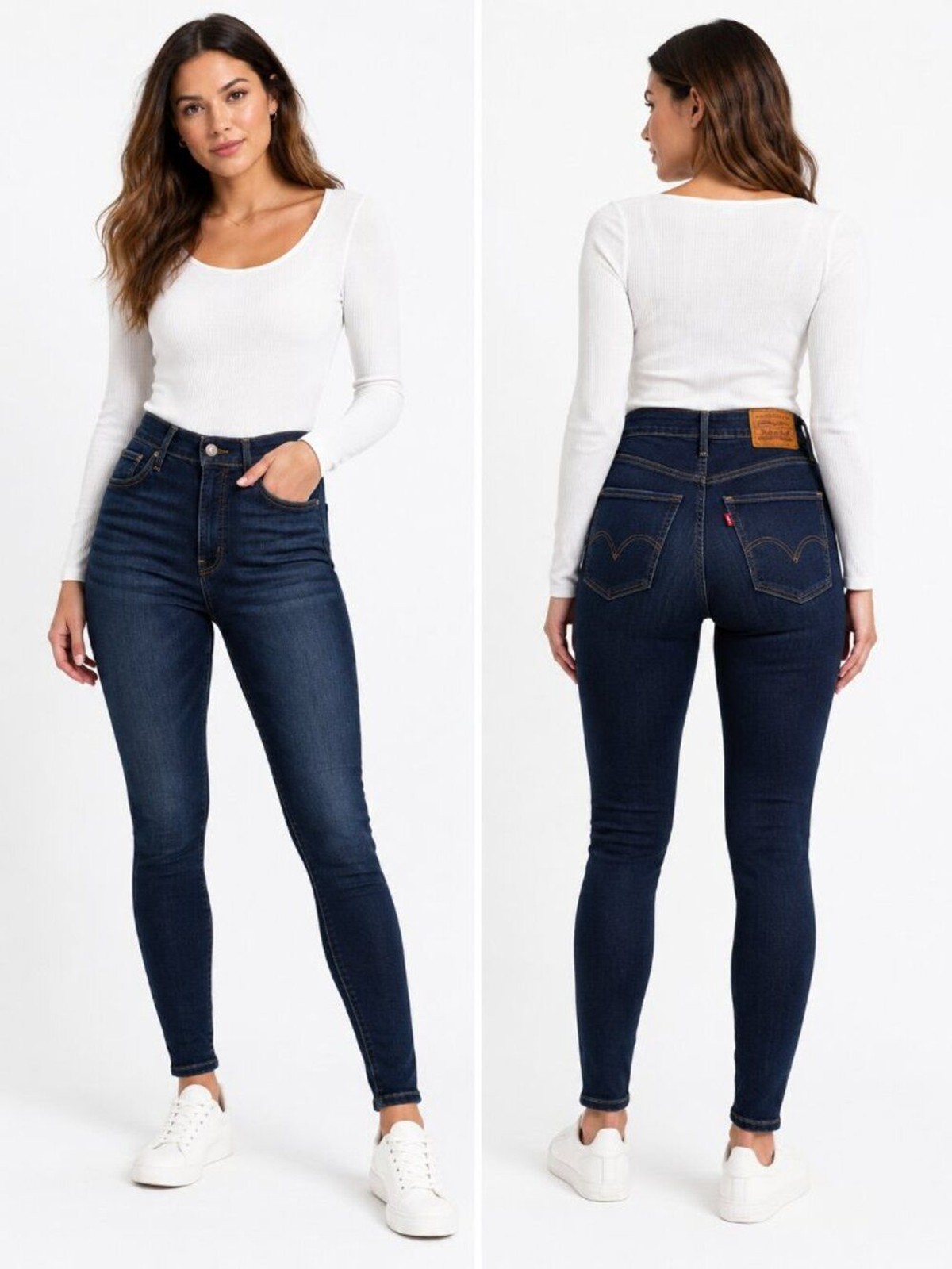 Levi’s Premium Mile High Super Skinny Jeans Women Dark Wash Stretch Size 29