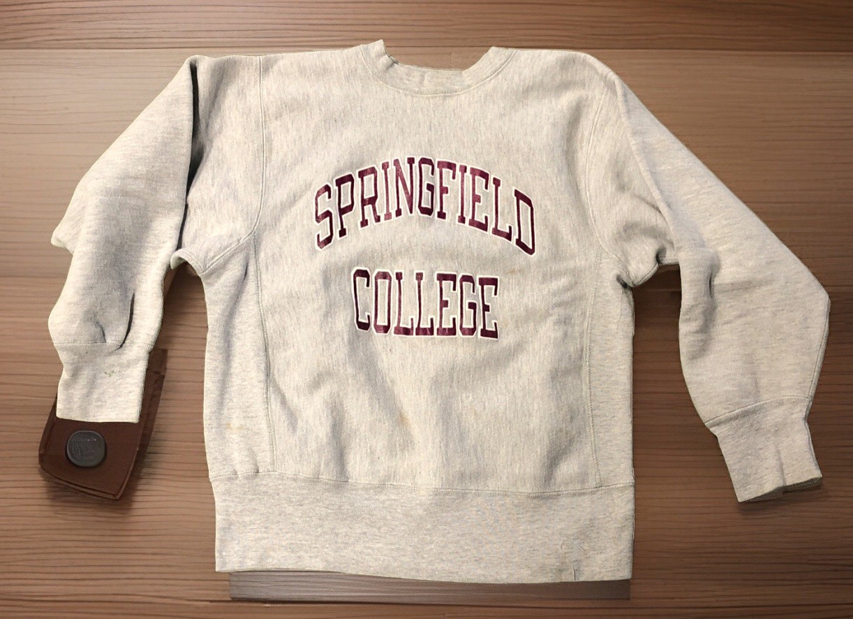 Vtg Champion USA Reverse Weave Springfield College Crew Neck Sweatshirt Sz S