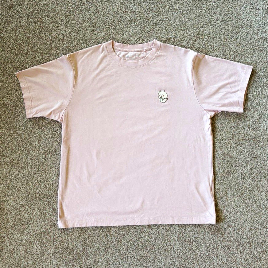 Uniqlo UT Chiikawa Graphic Tee Pink OKAIMONO Back Print Crew Neck SS L