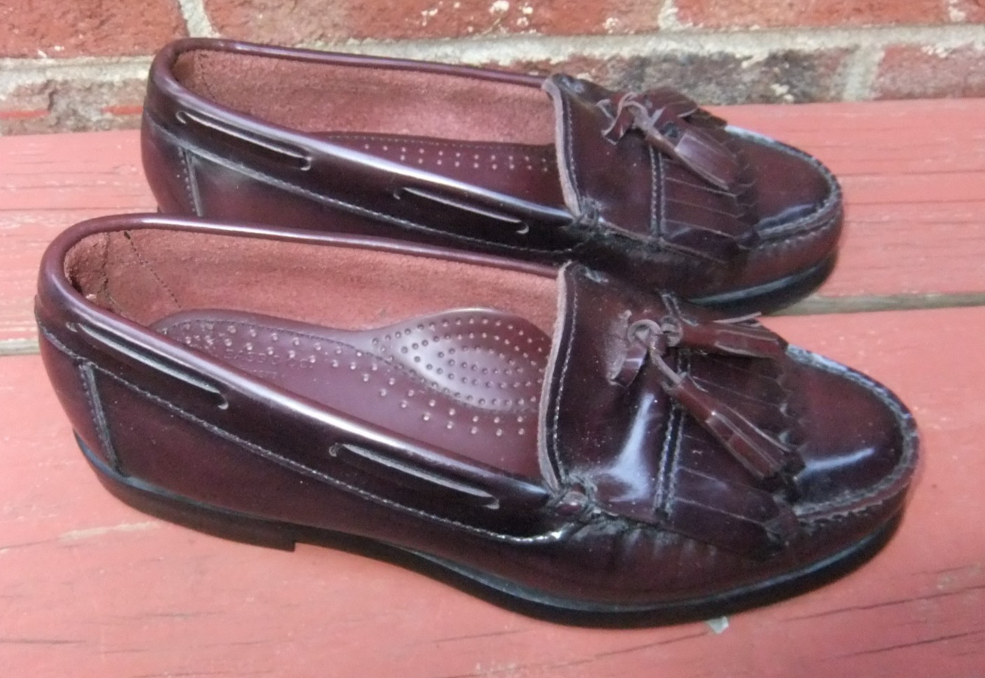 Bass Weejuns Mens Tassel Kiltie Loafers Burgundy Old Money USA 6D